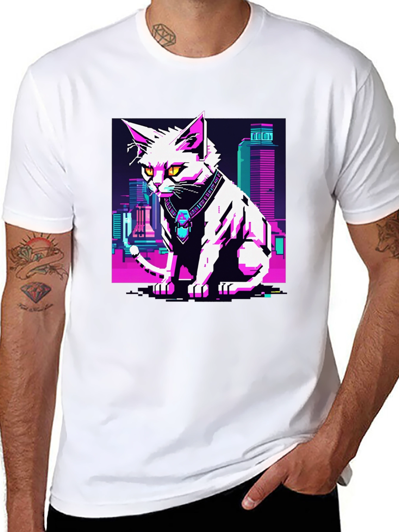 Cyberpunk Cat T-Shirt - Urban Style Tee