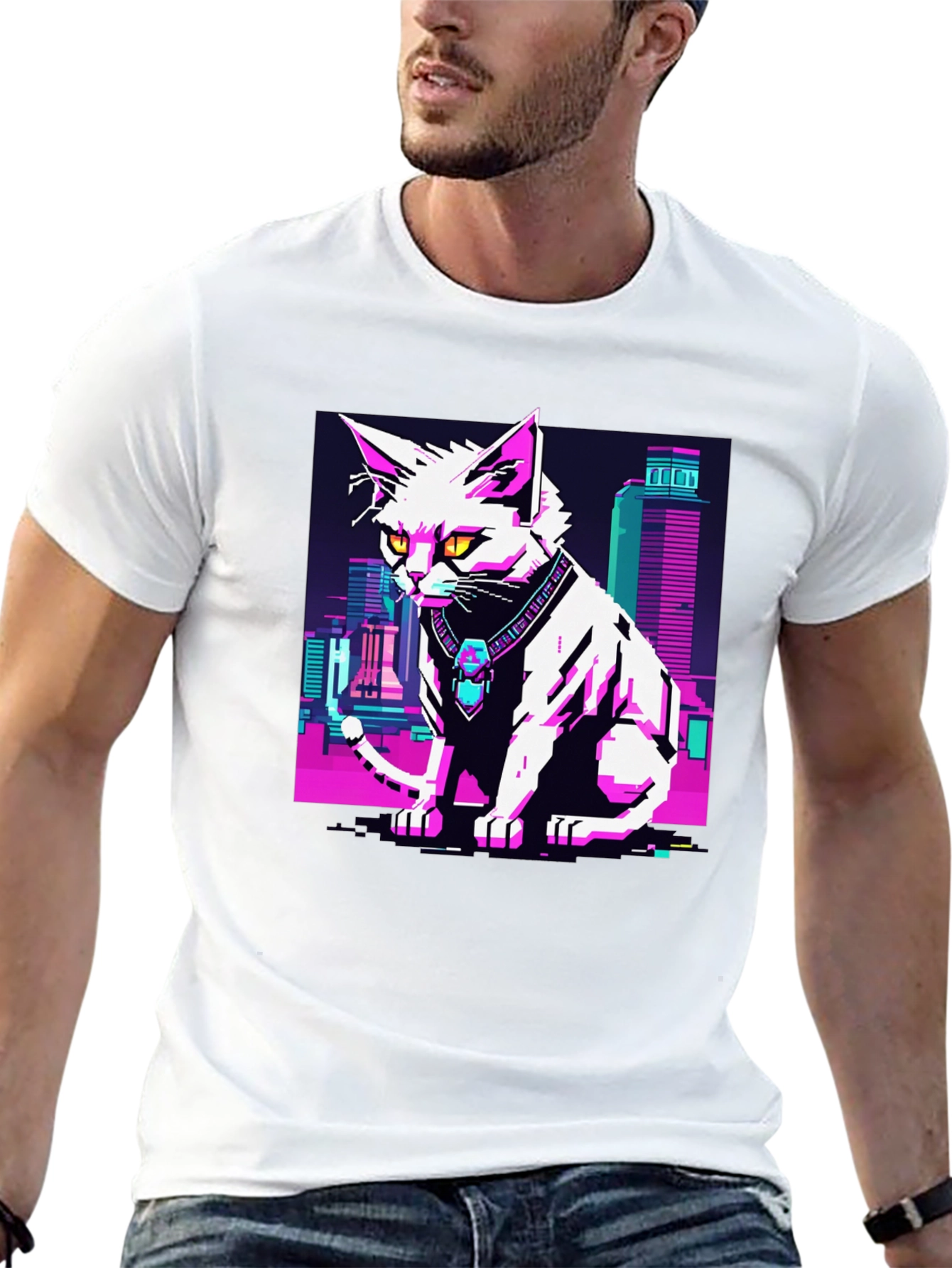 Cyberpunk Cat T-Shirt - Urban Style Tee