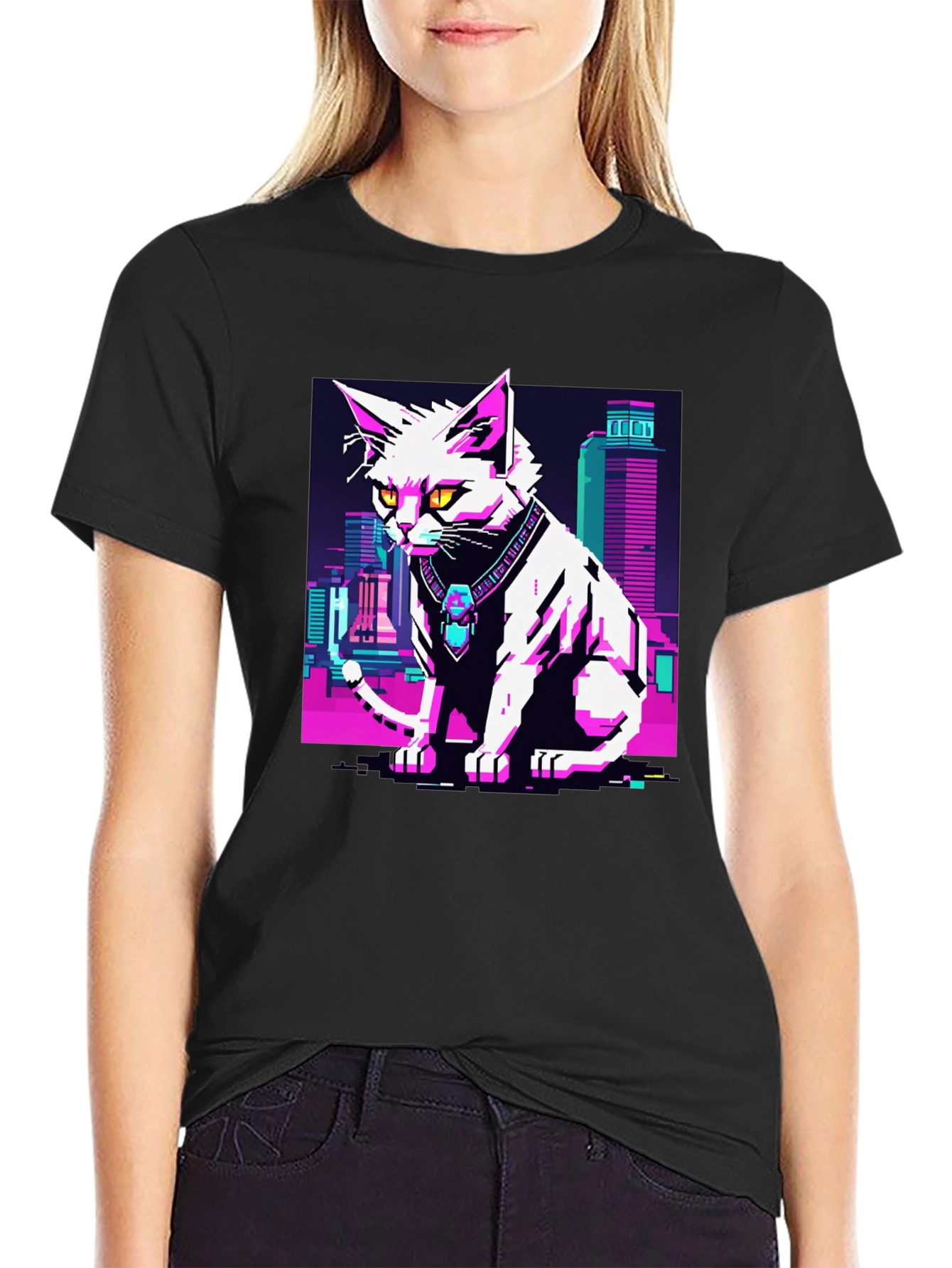 Cyberpunk Cat T-Shirt - Urban Style Tee