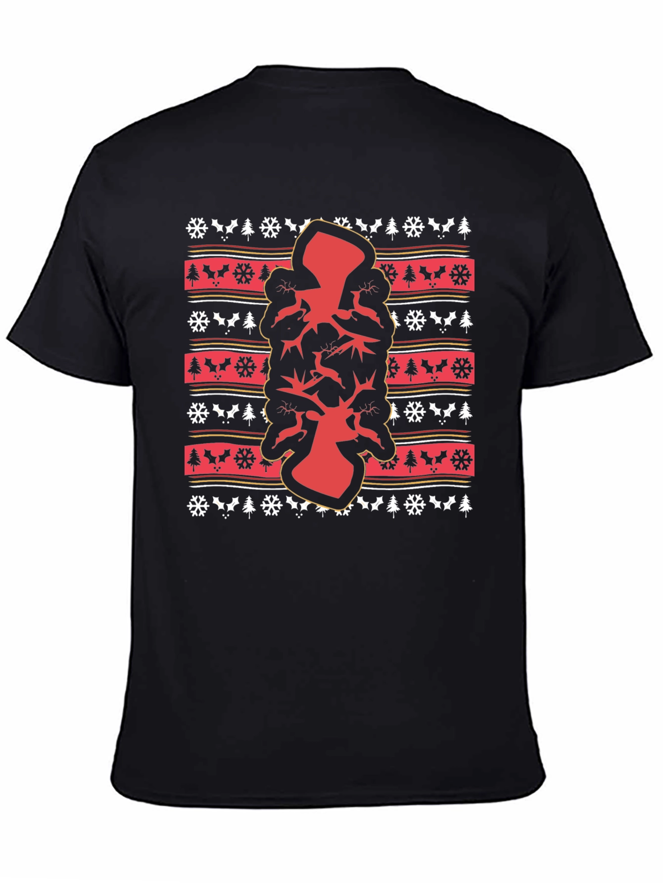 Festive Ugly Christmas T-Shirt with Deer Design