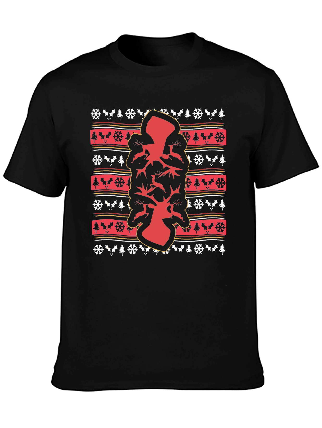 Festive Ugly Christmas T-Shirt with Deer Design