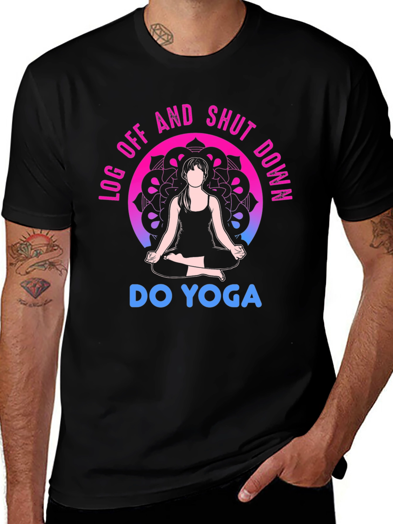 Yoga T-Shirt - Log Off and Shut Down