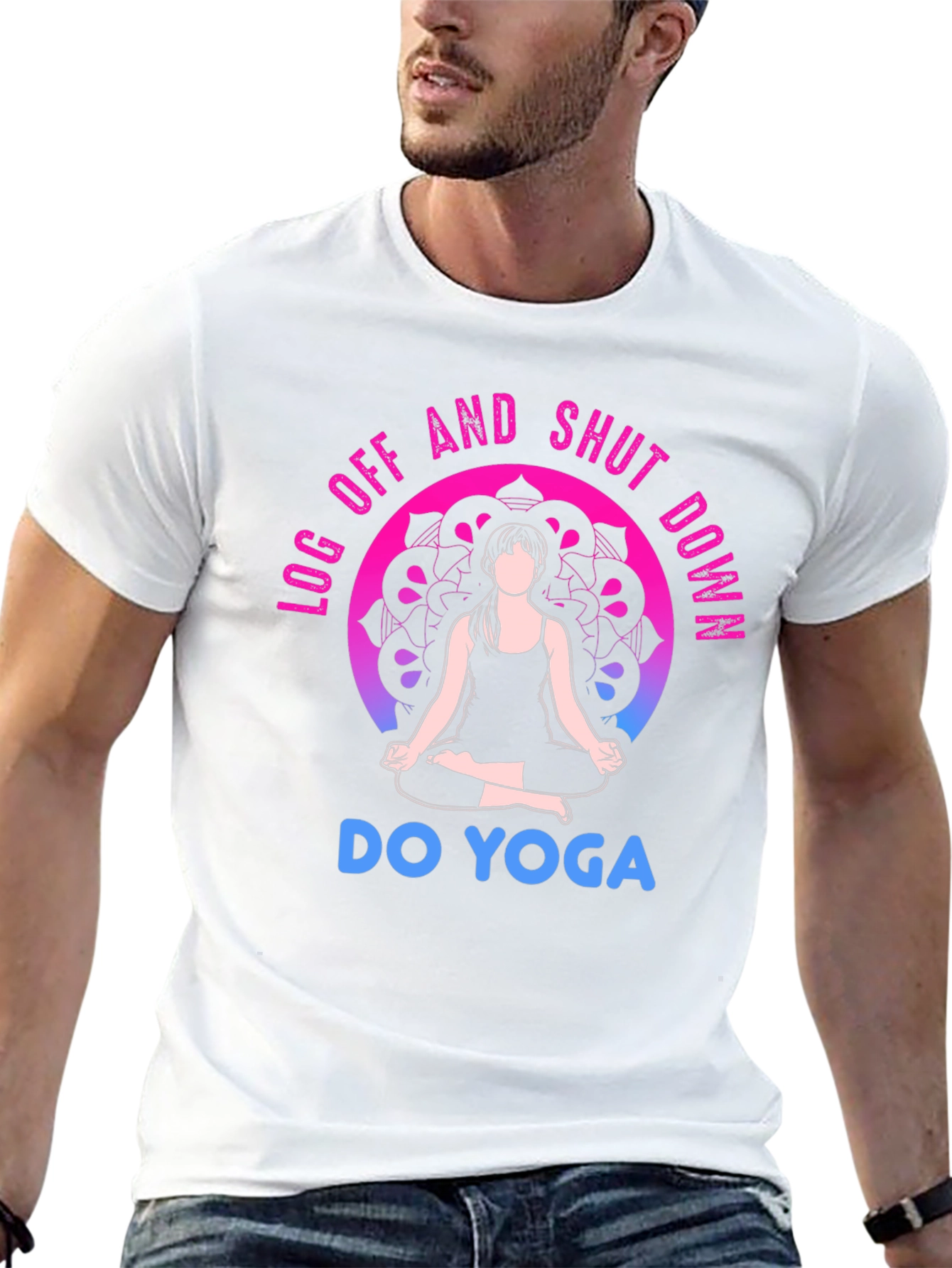 Yoga T-Shirt - Log Off and Shut Down