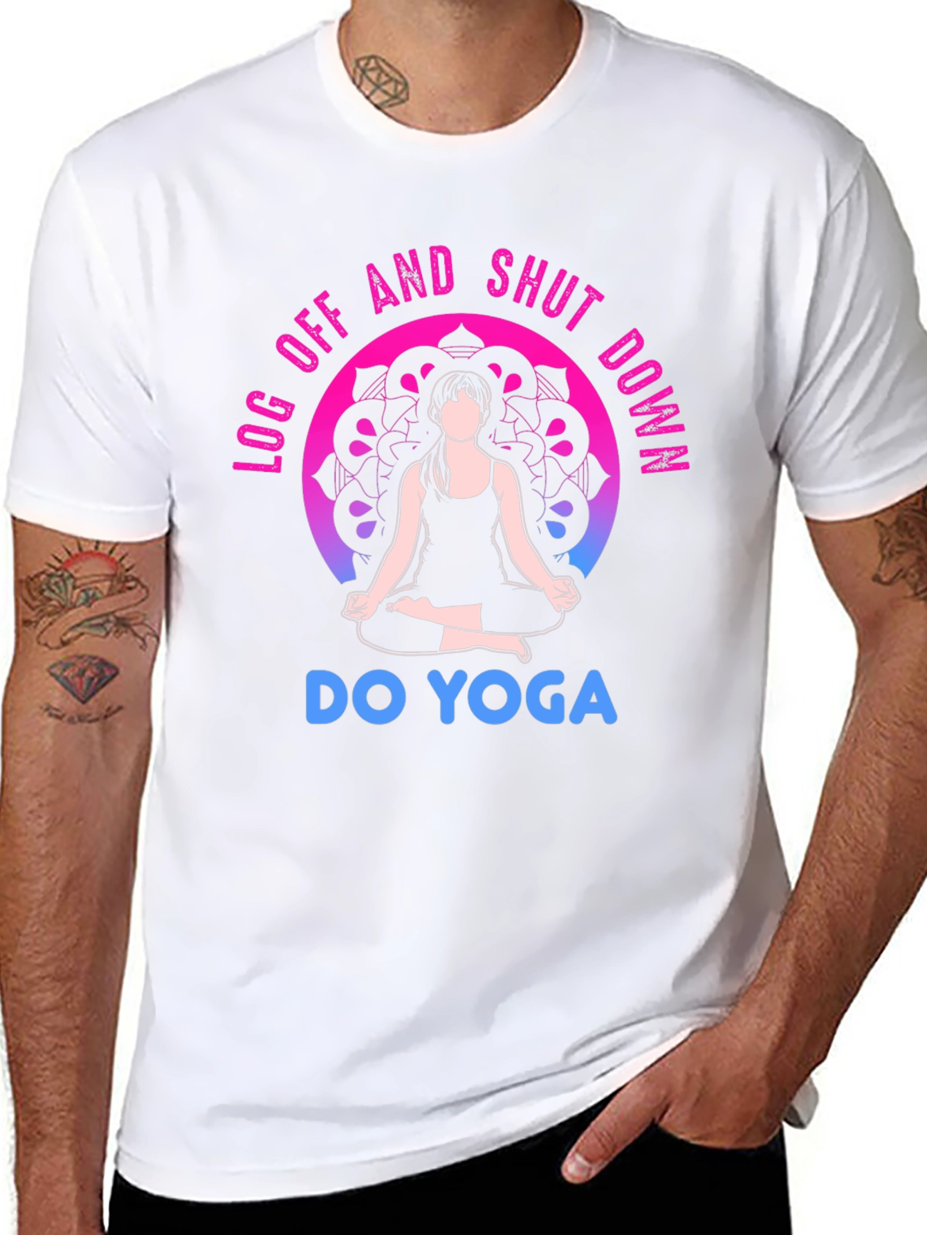 Yoga T-Shirt - Log Off and Shut Down