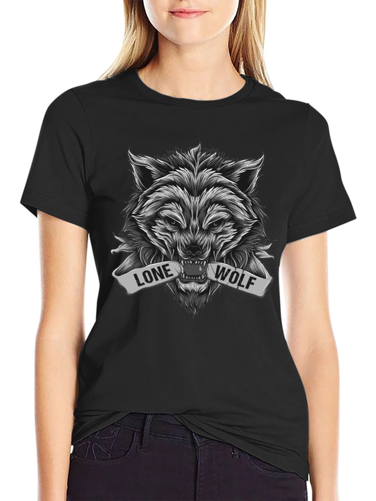 Lone Wolf Graphic Tee - Black Cotton Blend