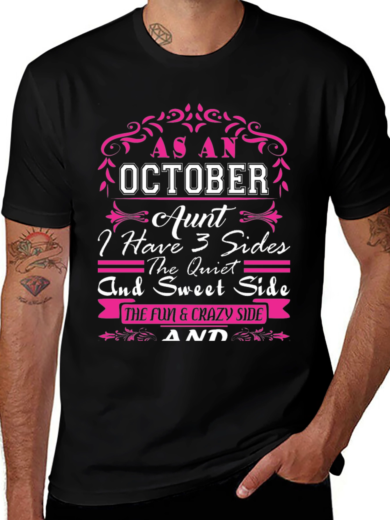 October Aunt T-Shirt: 3 Sides