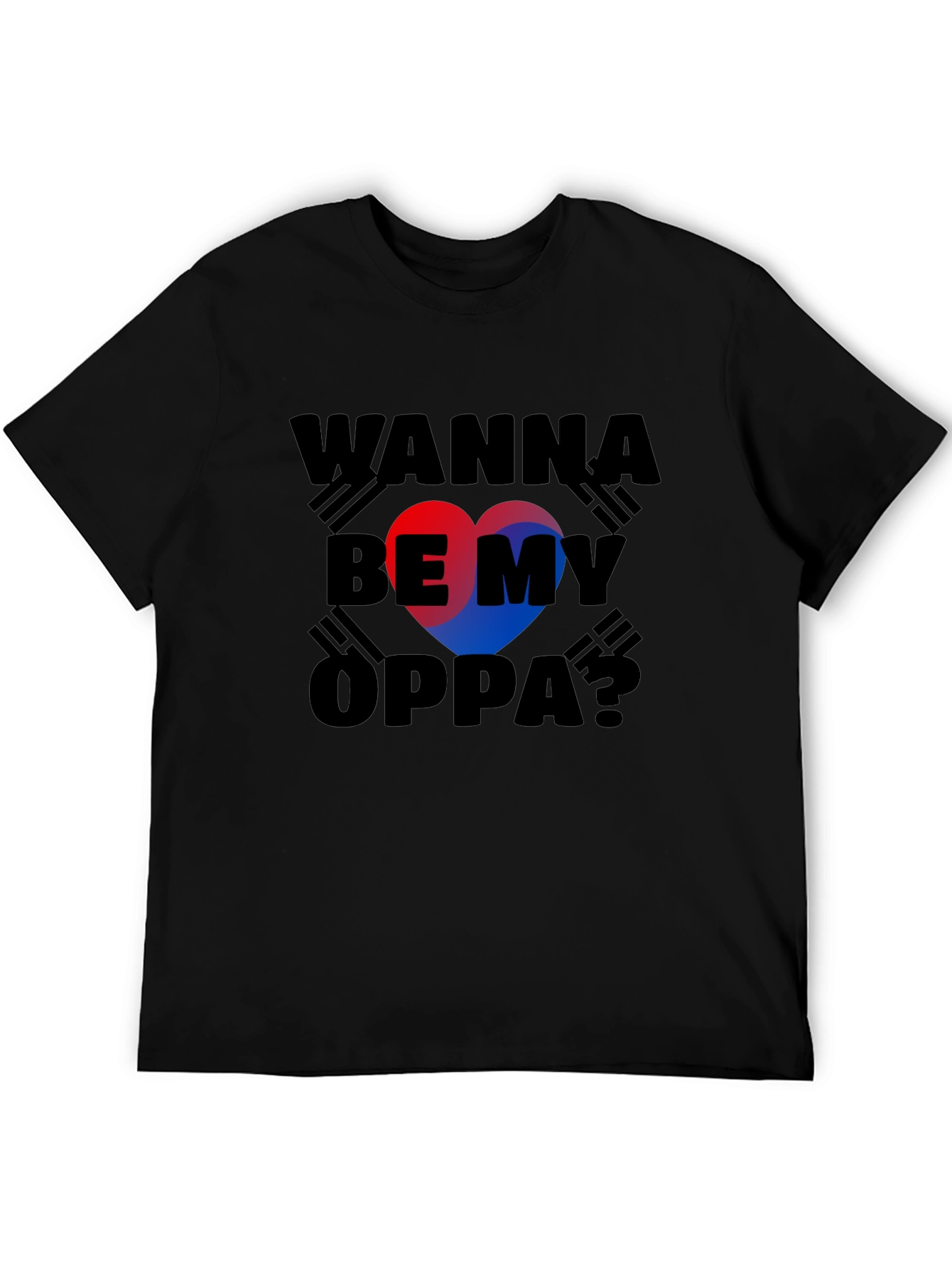 Wanna Be My Oppa? T-Shirt Korean Flag Heart