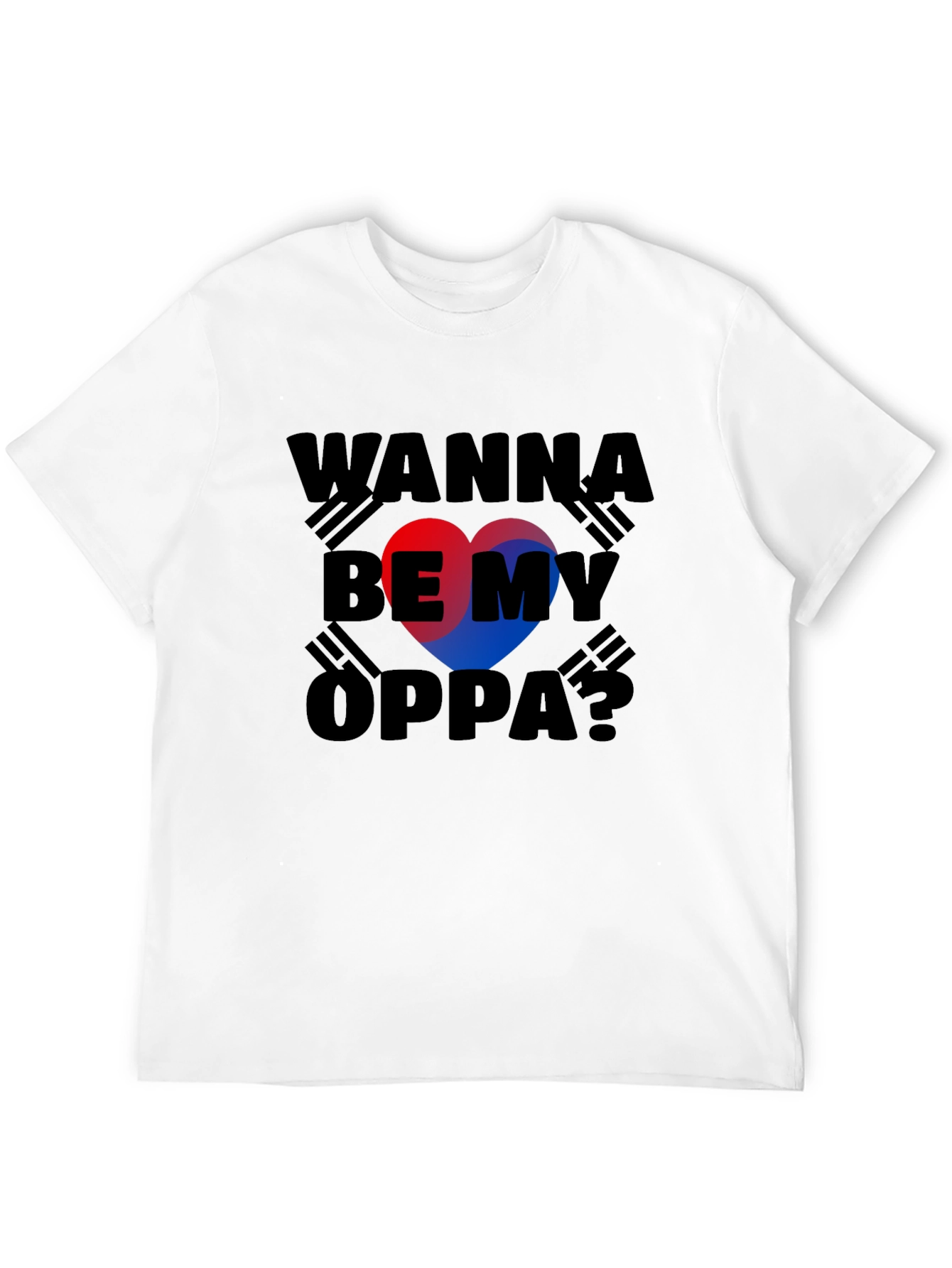 Wanna Be My Oppa? T-Shirt Korean Flag Heart