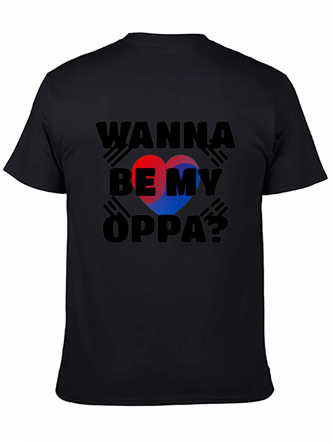 Wanna Be My Oppa? T-Shirt Korean Flag Heart
