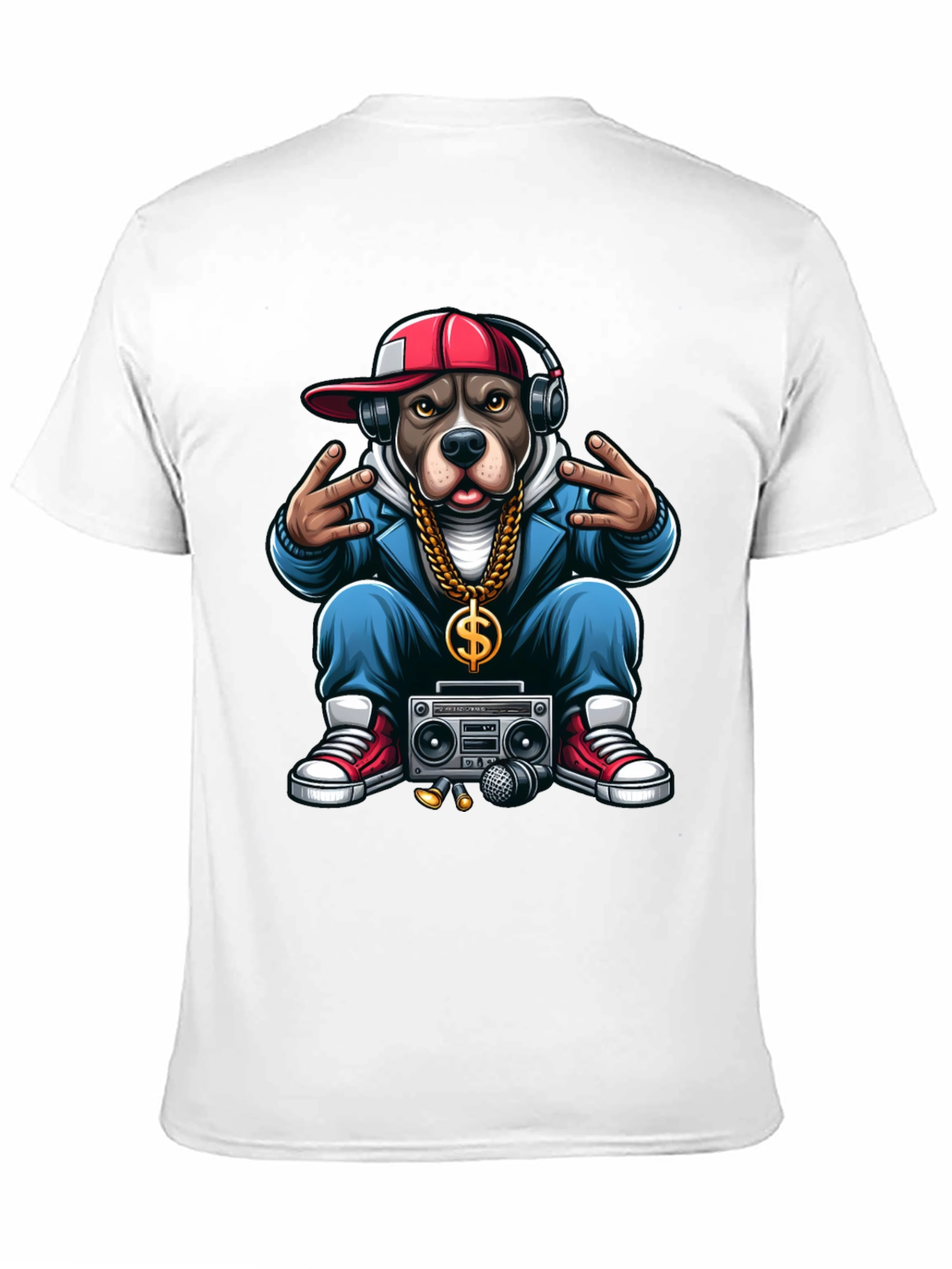 Hip Hop Dog Graphic T-Shirt