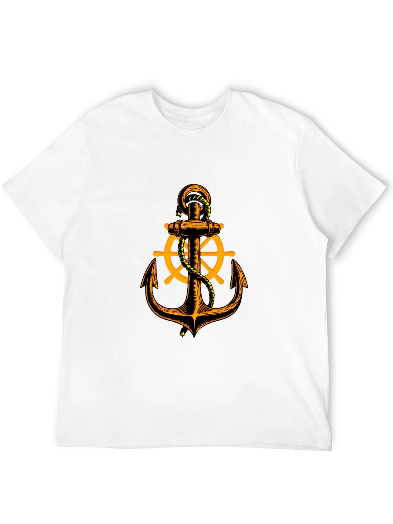 Nautical Anchor Graphic Tee - Black