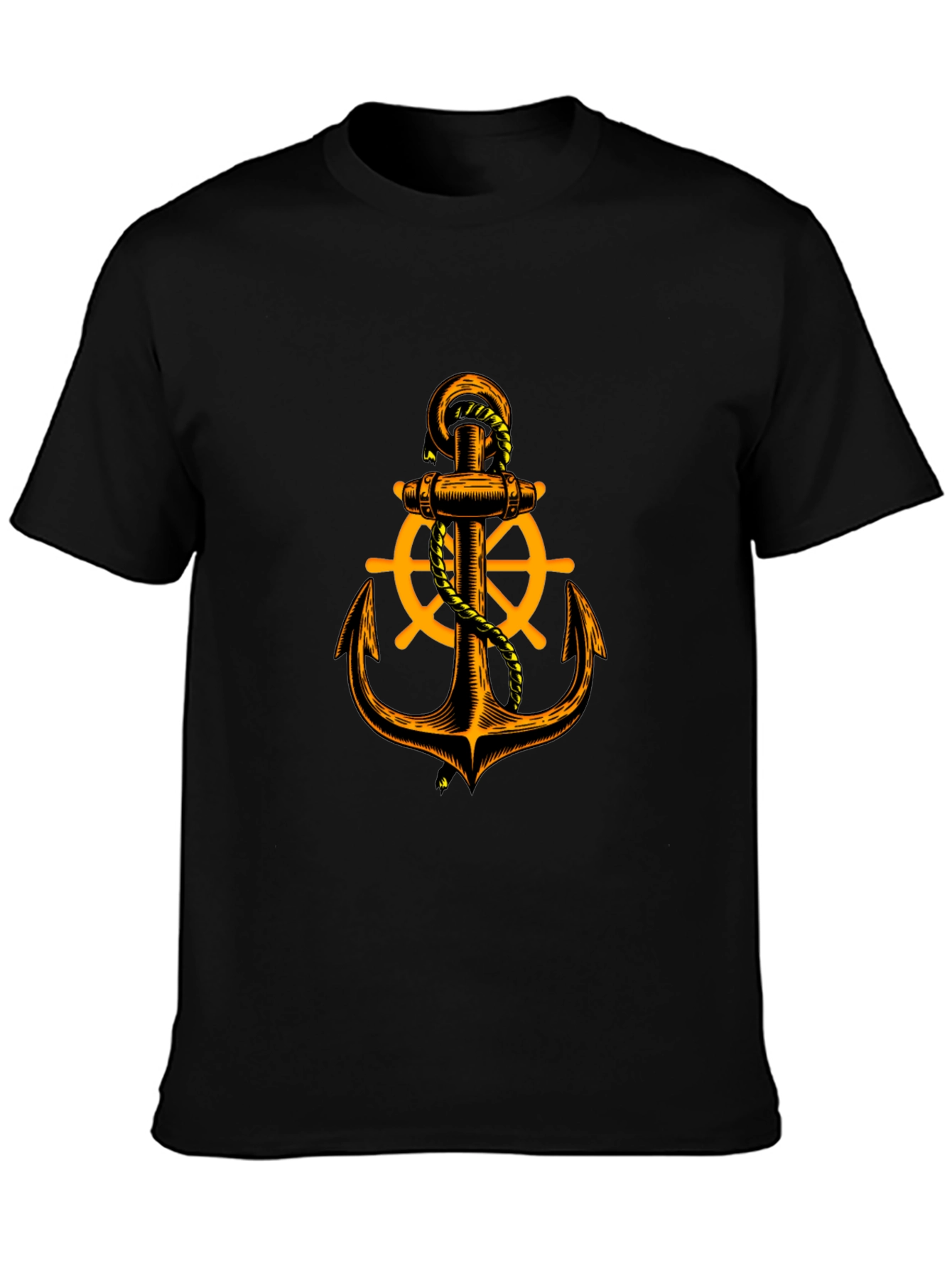 Nautical Anchor Graphic Tee - Black