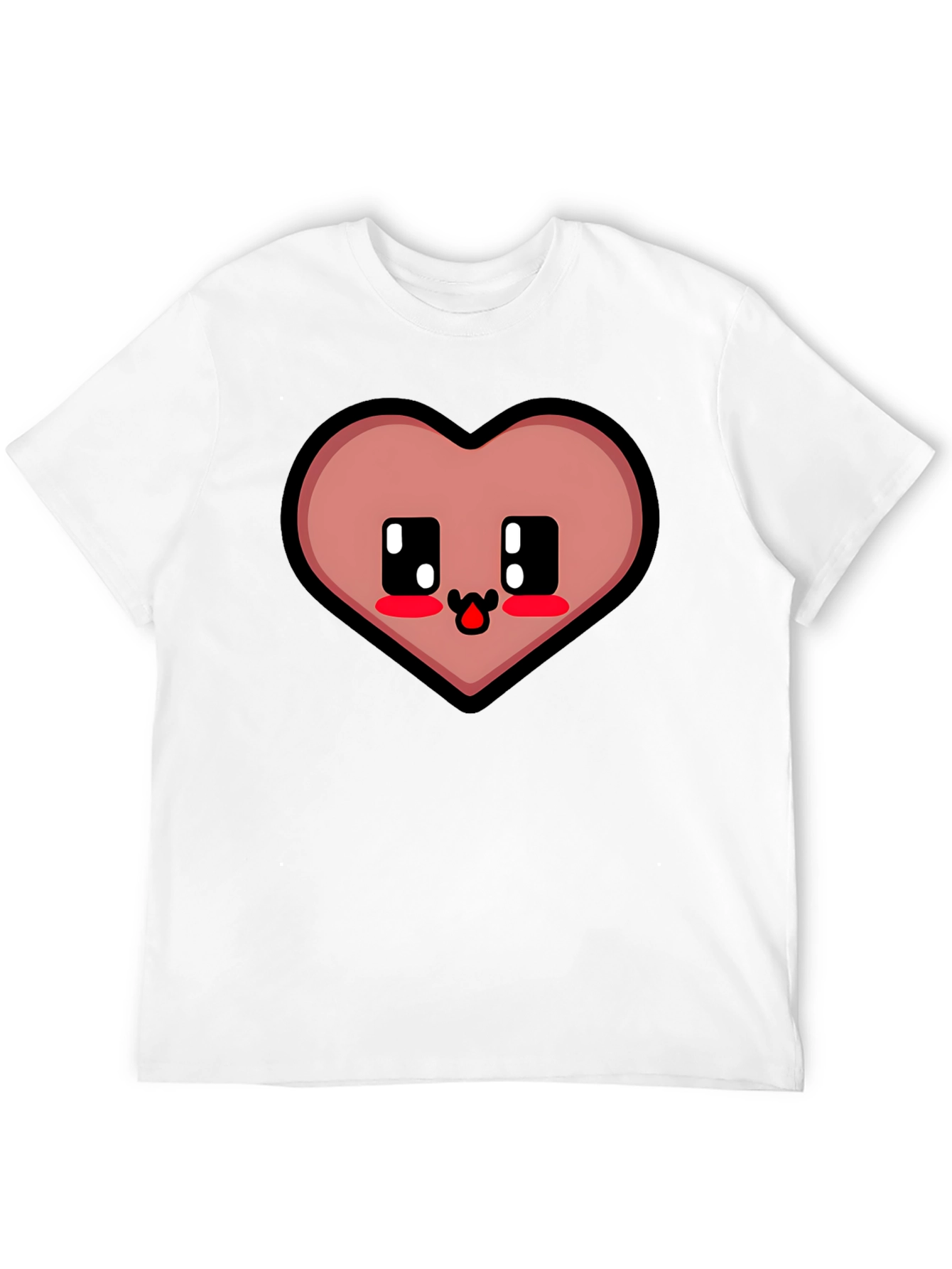 Kawaii Heart Graphic Tee - Cute Black T-Shirt