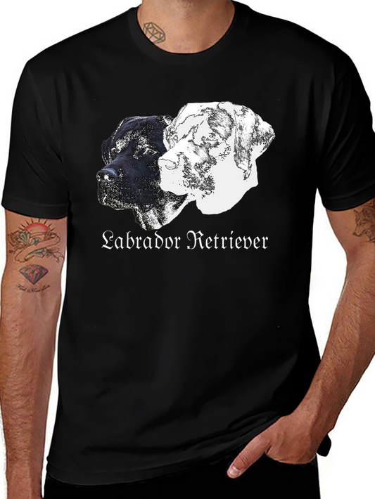 Labrador Retriever Dog Graphic Print Black T-Shirt