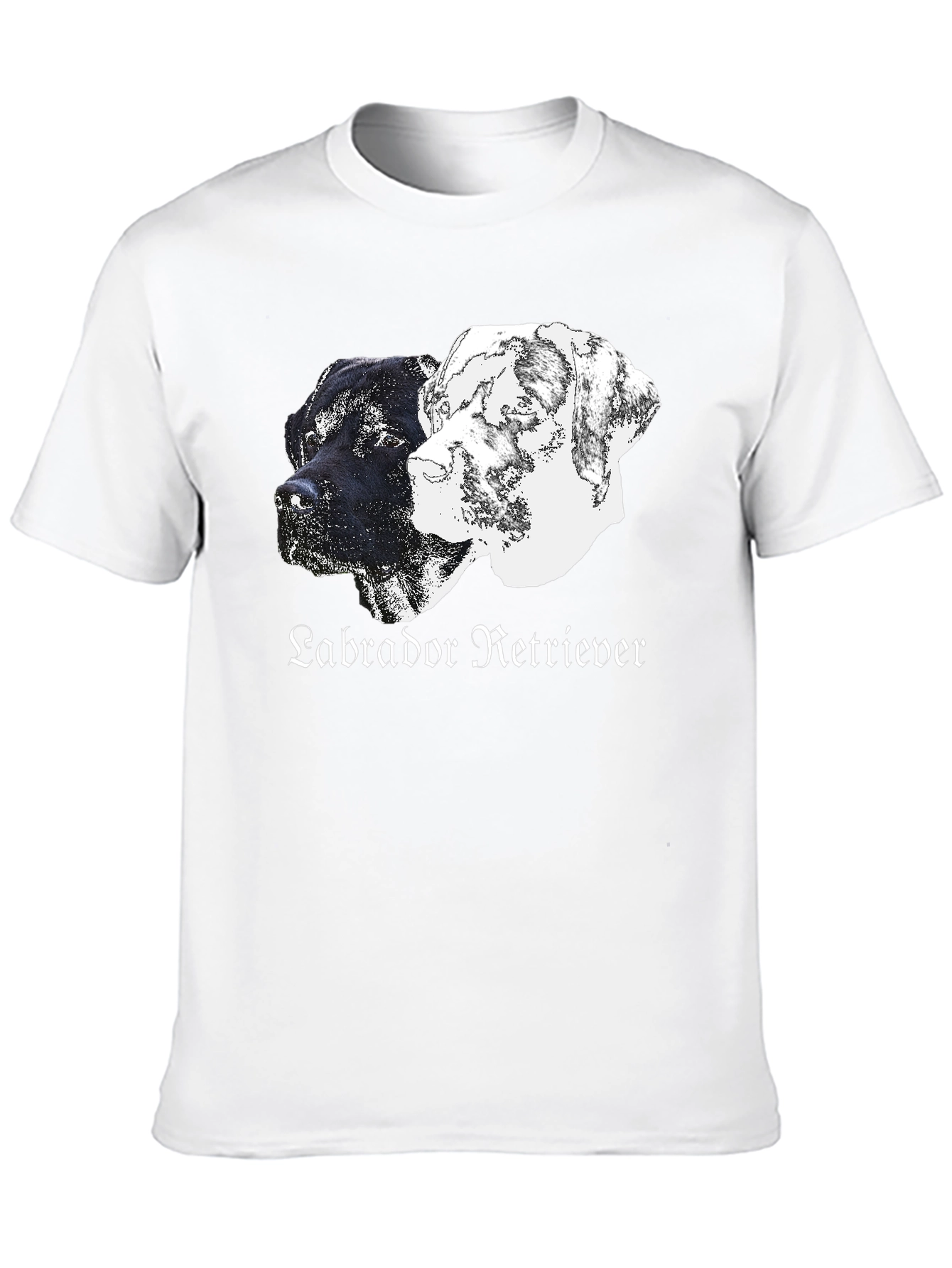 Labrador Retriever Dog Graphic Print Black T-Shirt