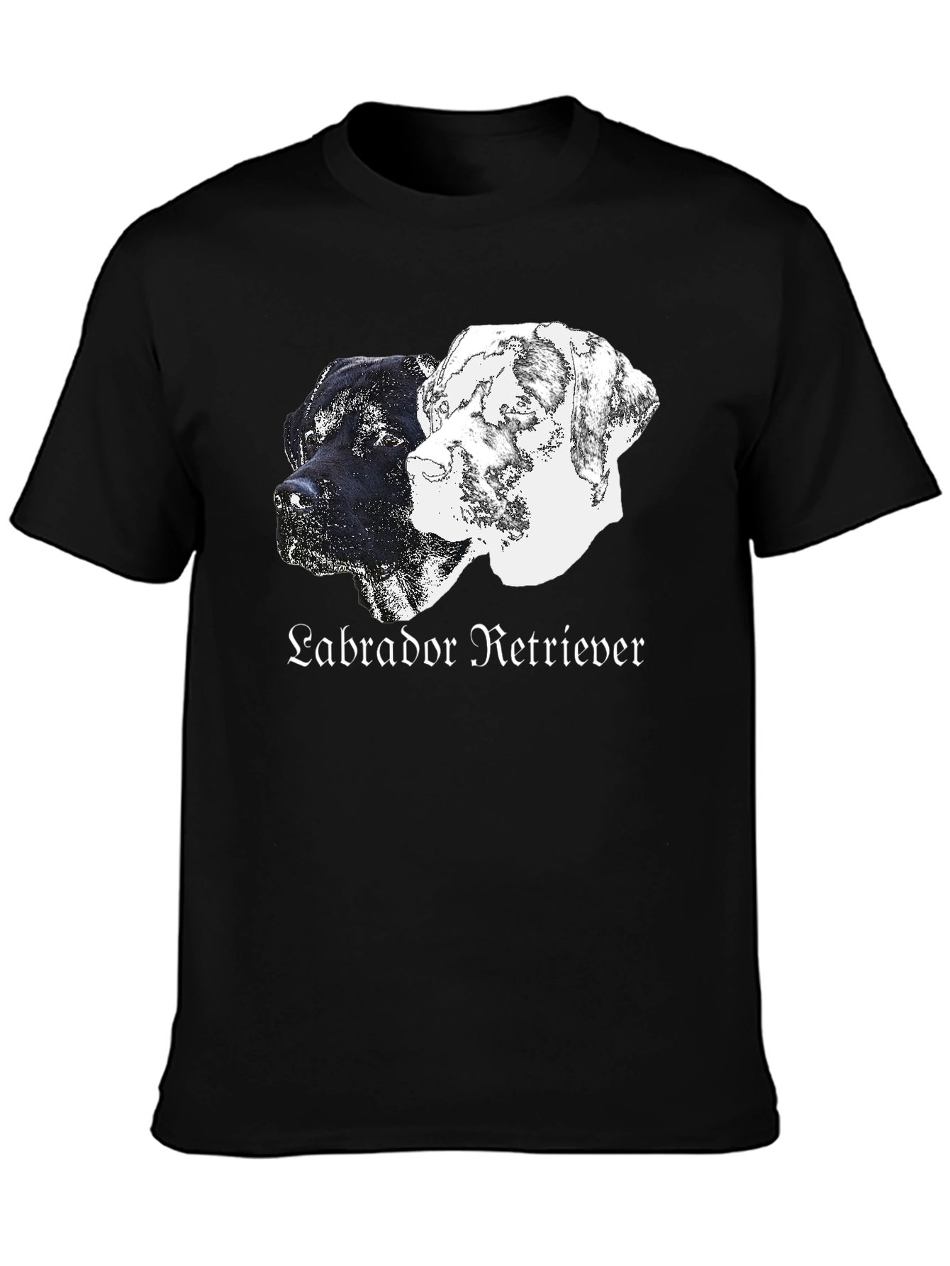 Labrador Retriever Dog Graphic Print Black T-Shirt