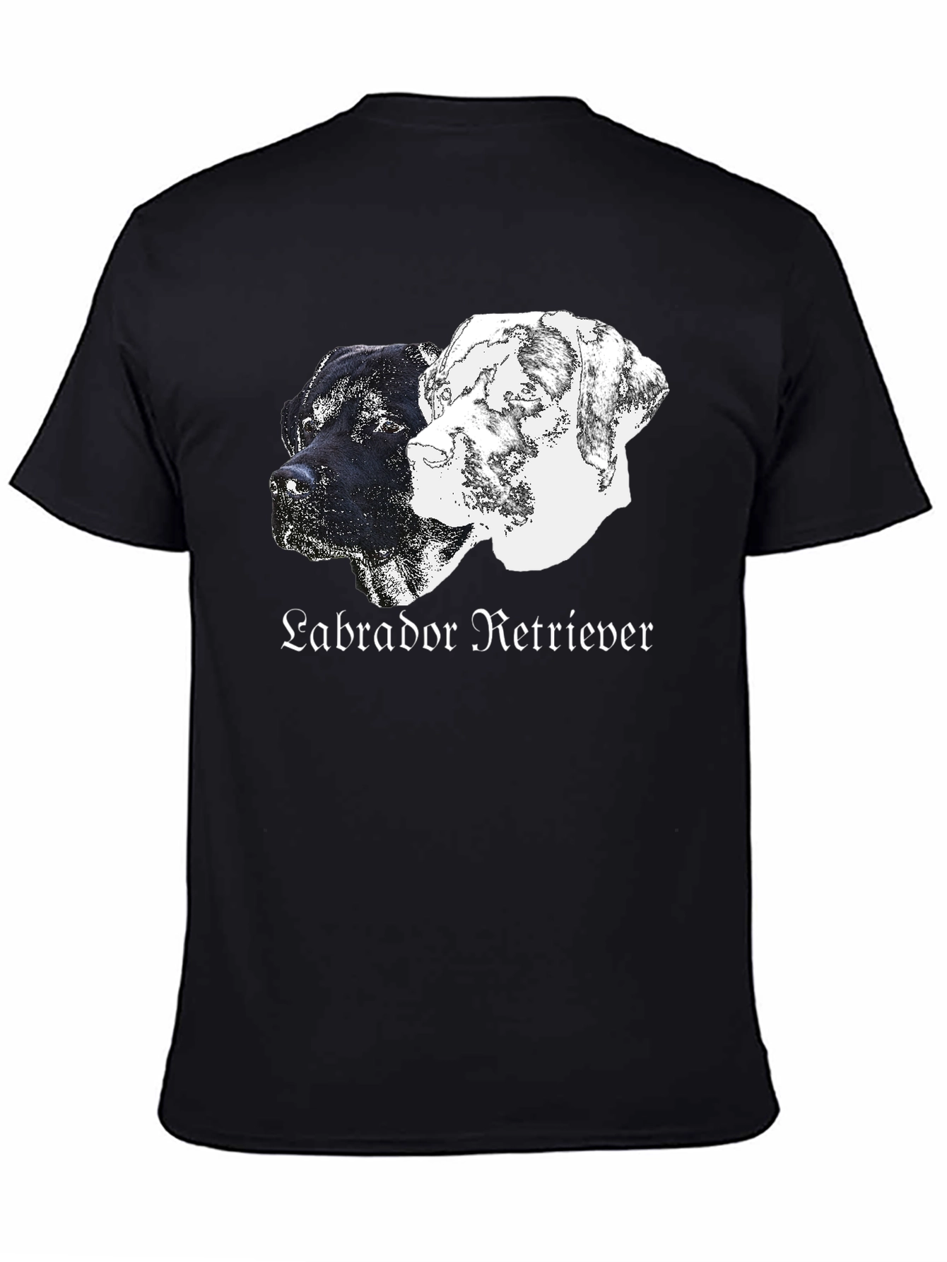 Labrador Retriever Dog Graphic Print Black T-Shirt