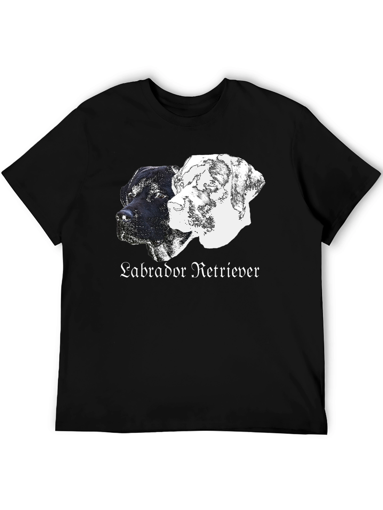 Labrador Retriever Dog Graphic Print Black T-Shirt