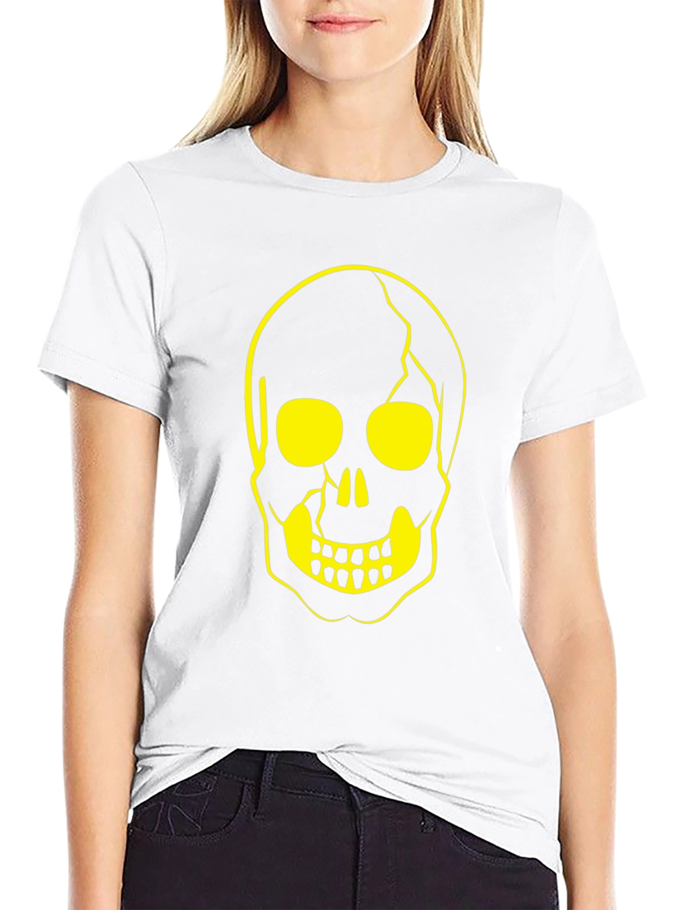 Skull Graphic Tee - Black Cotton Casual Shirt