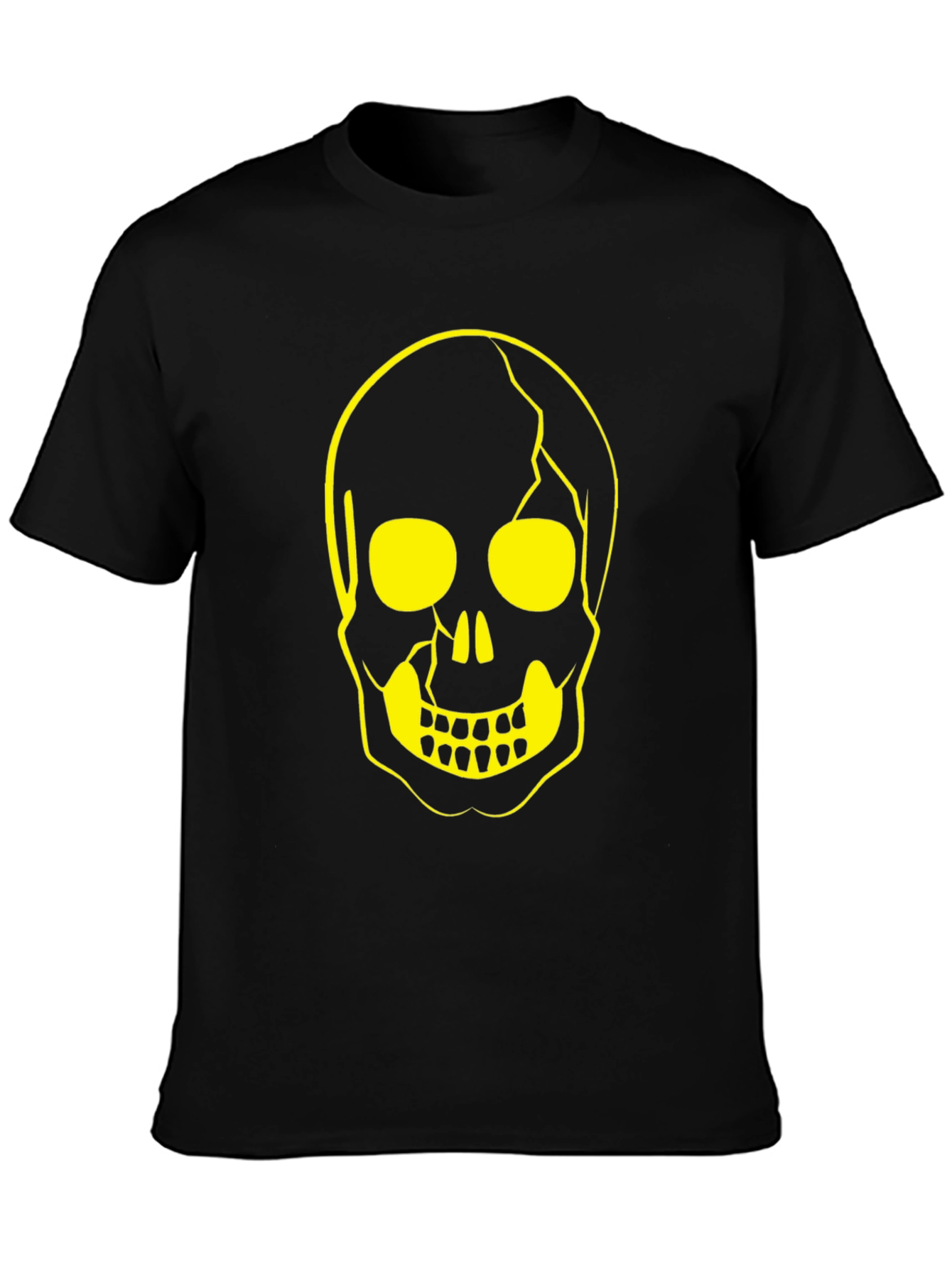 Skull Graphic Tee - Black Cotton Casual Shirt
