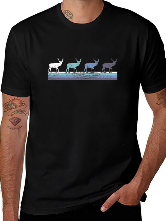 Retro Reindeer T-Shirt - Black