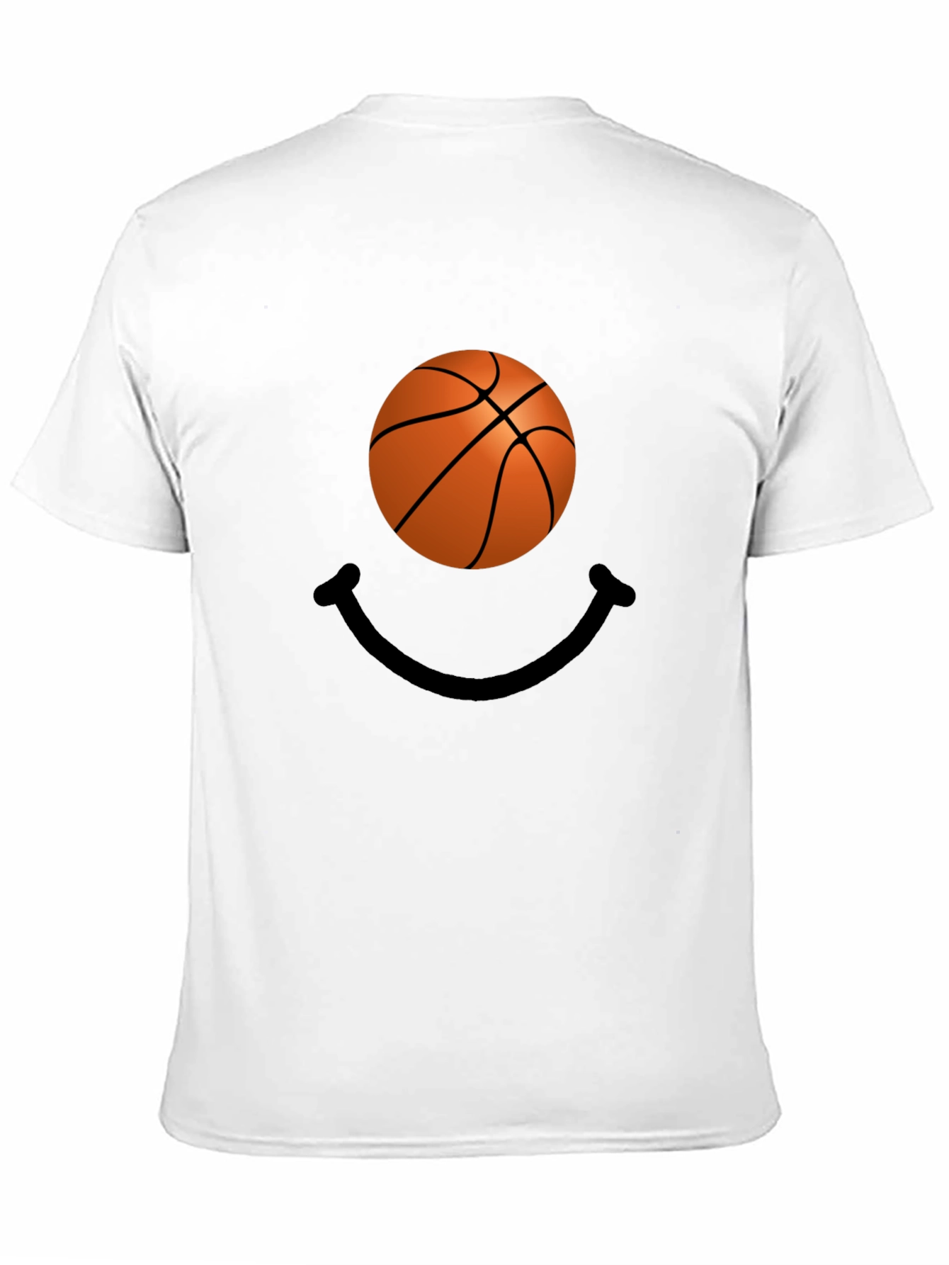 Basketball Smiley Face Black T-Shirt