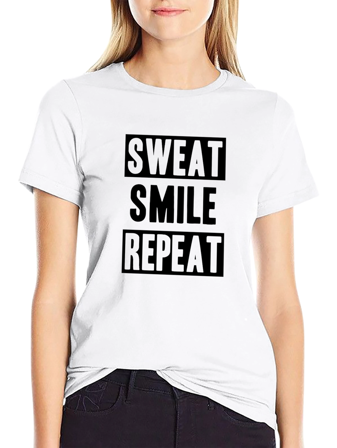 Sweat Smile Repeat Black Graphic T-Shirt