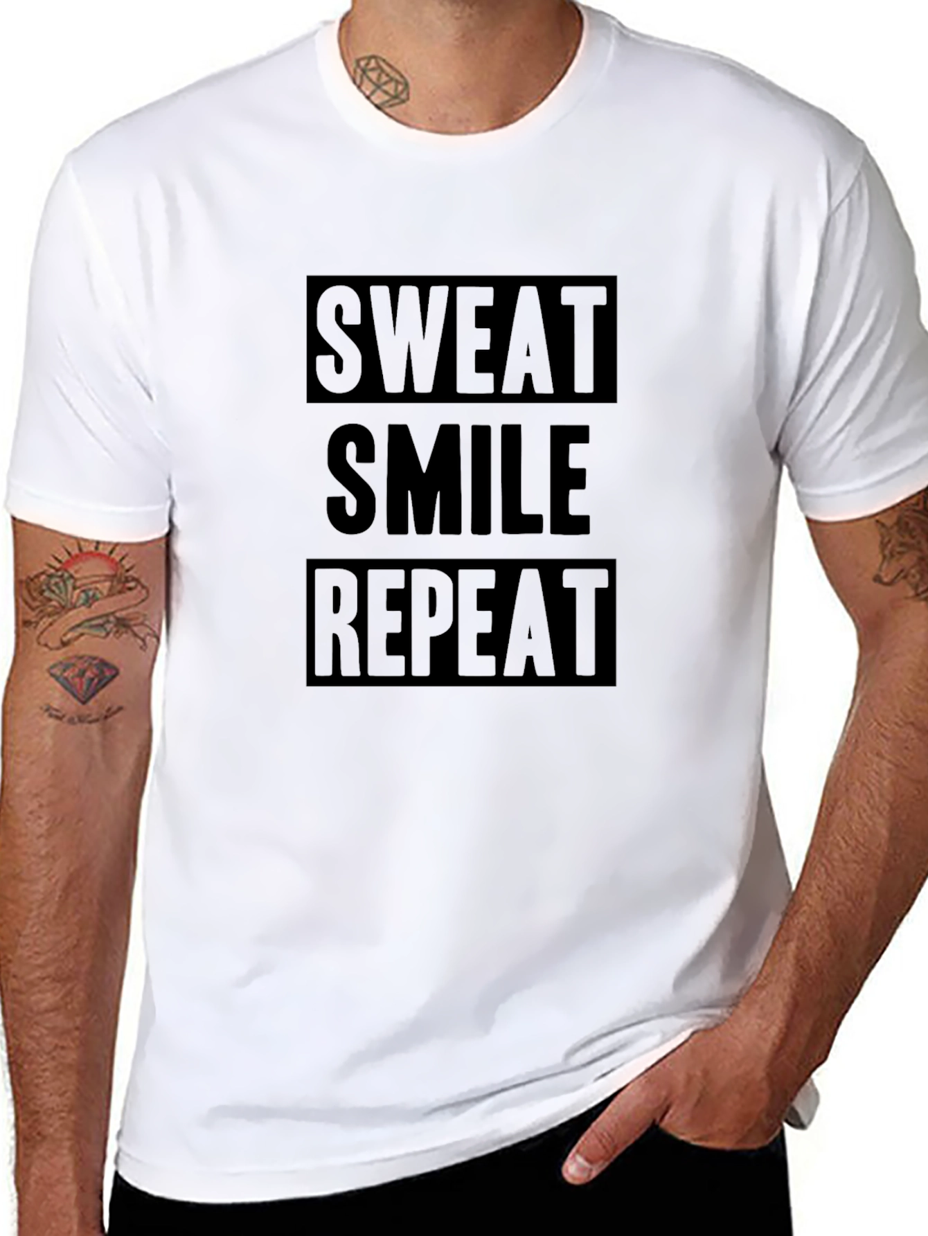 Sweat Smile Repeat Black Graphic T-Shirt