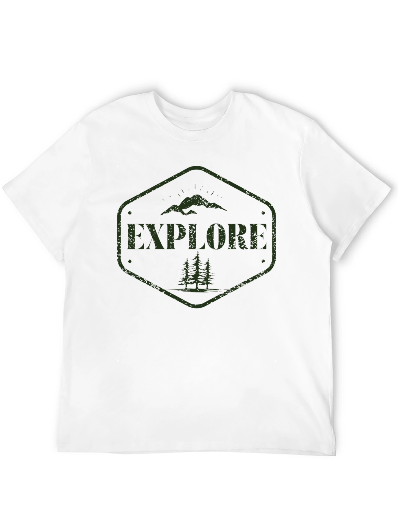 Explore Nature Graphic Tee - Black Cotton T-Shirt