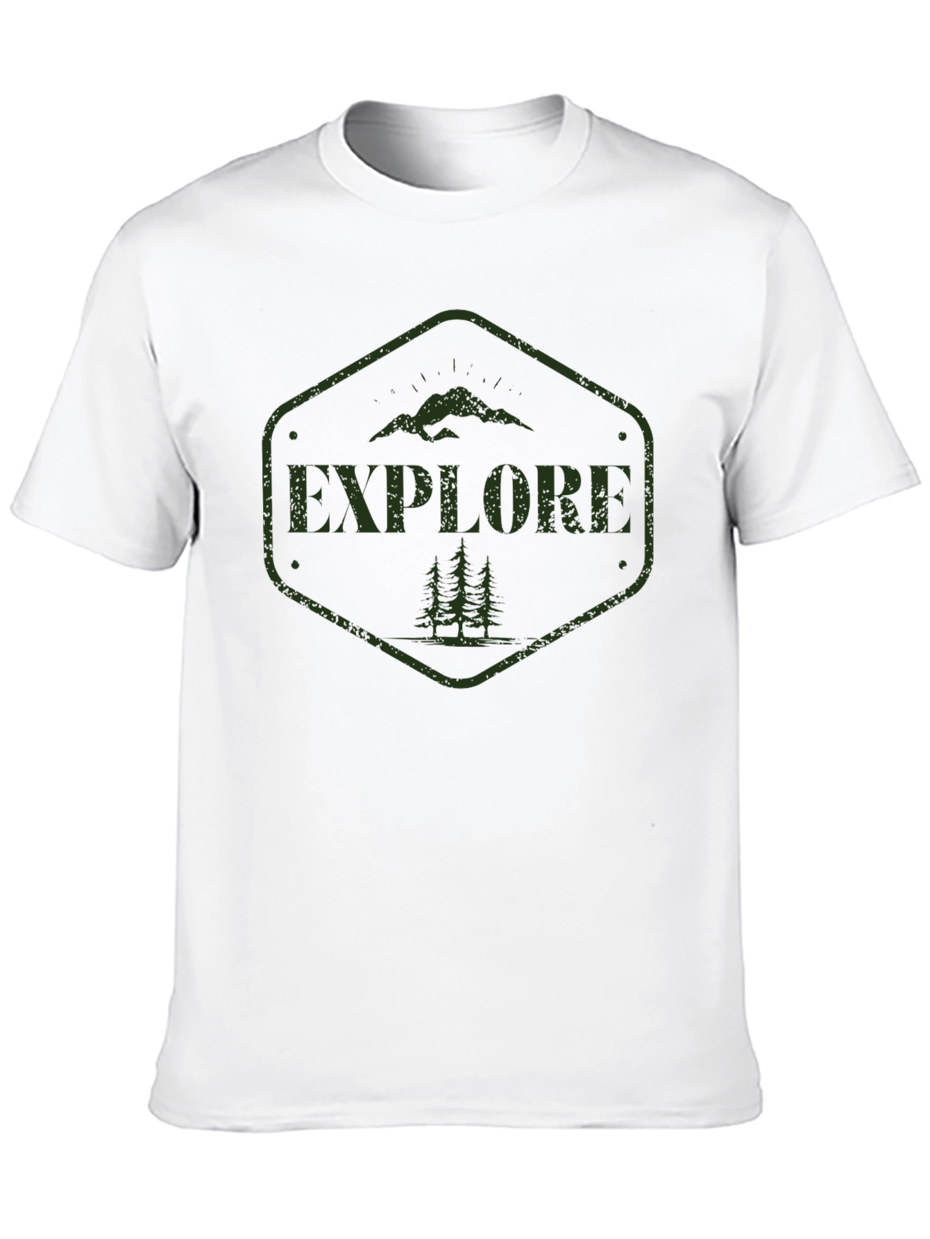 Explore Nature Graphic Tee - Black Cotton T-Shirt