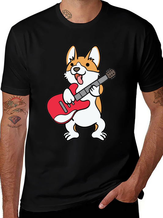 Corgi Guitarist Graphic Tee - Rock On!