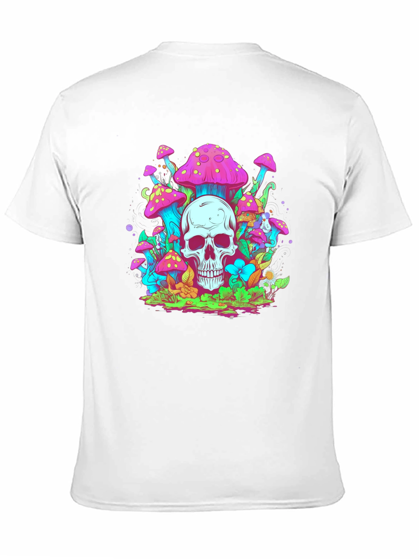Skull Mushroom Graphic Tee - Black