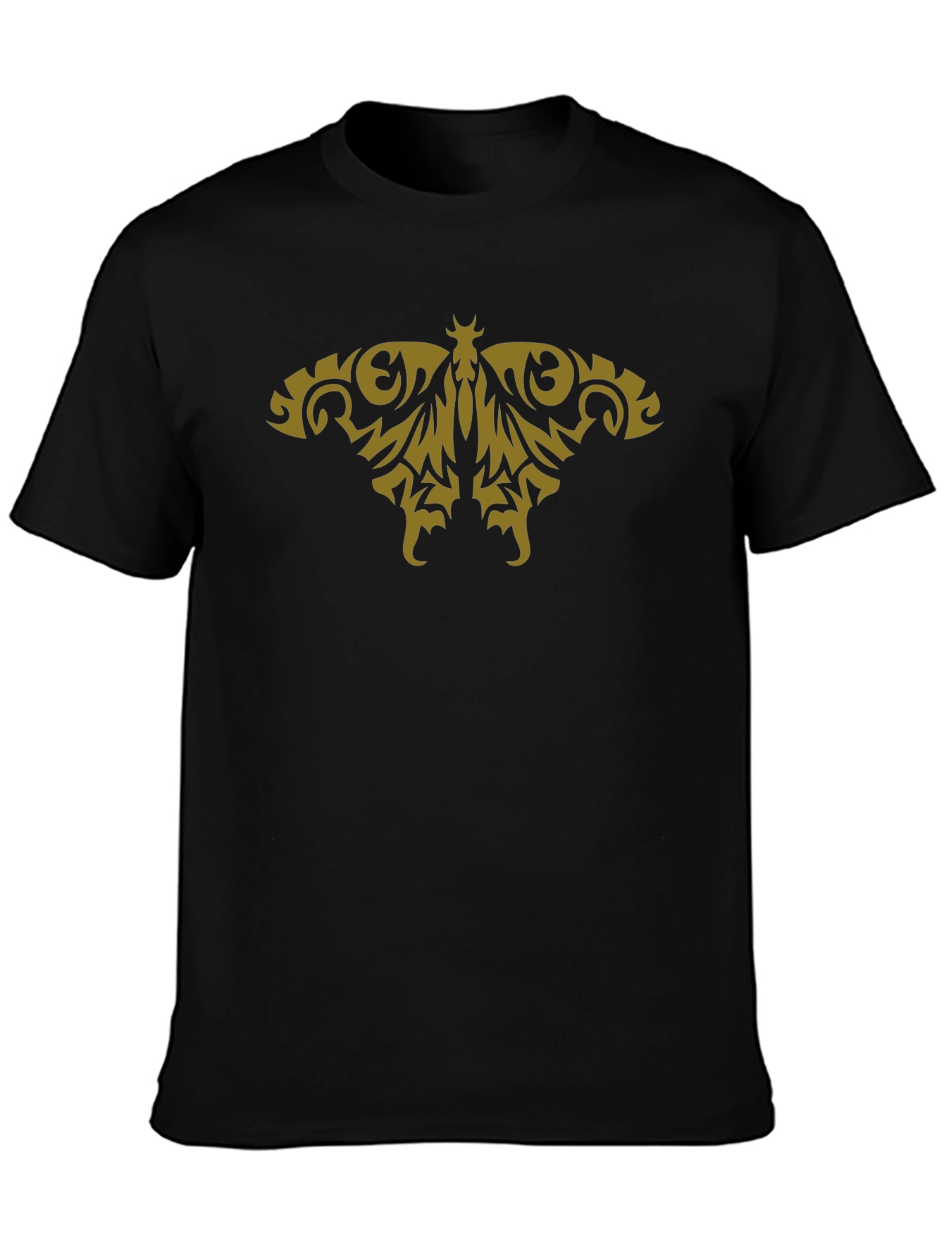 Tribal Butterfly Graphic Black T-Shirt