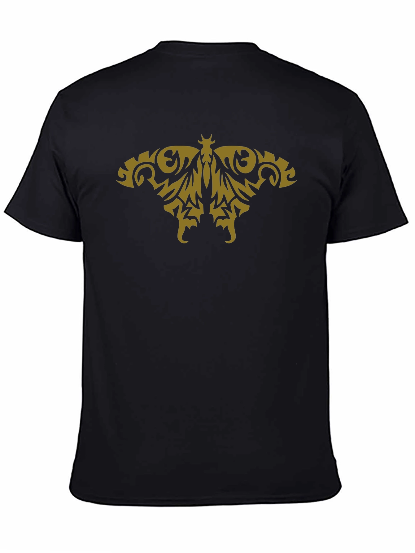 Tribal Butterfly Graphic Black T-Shirt