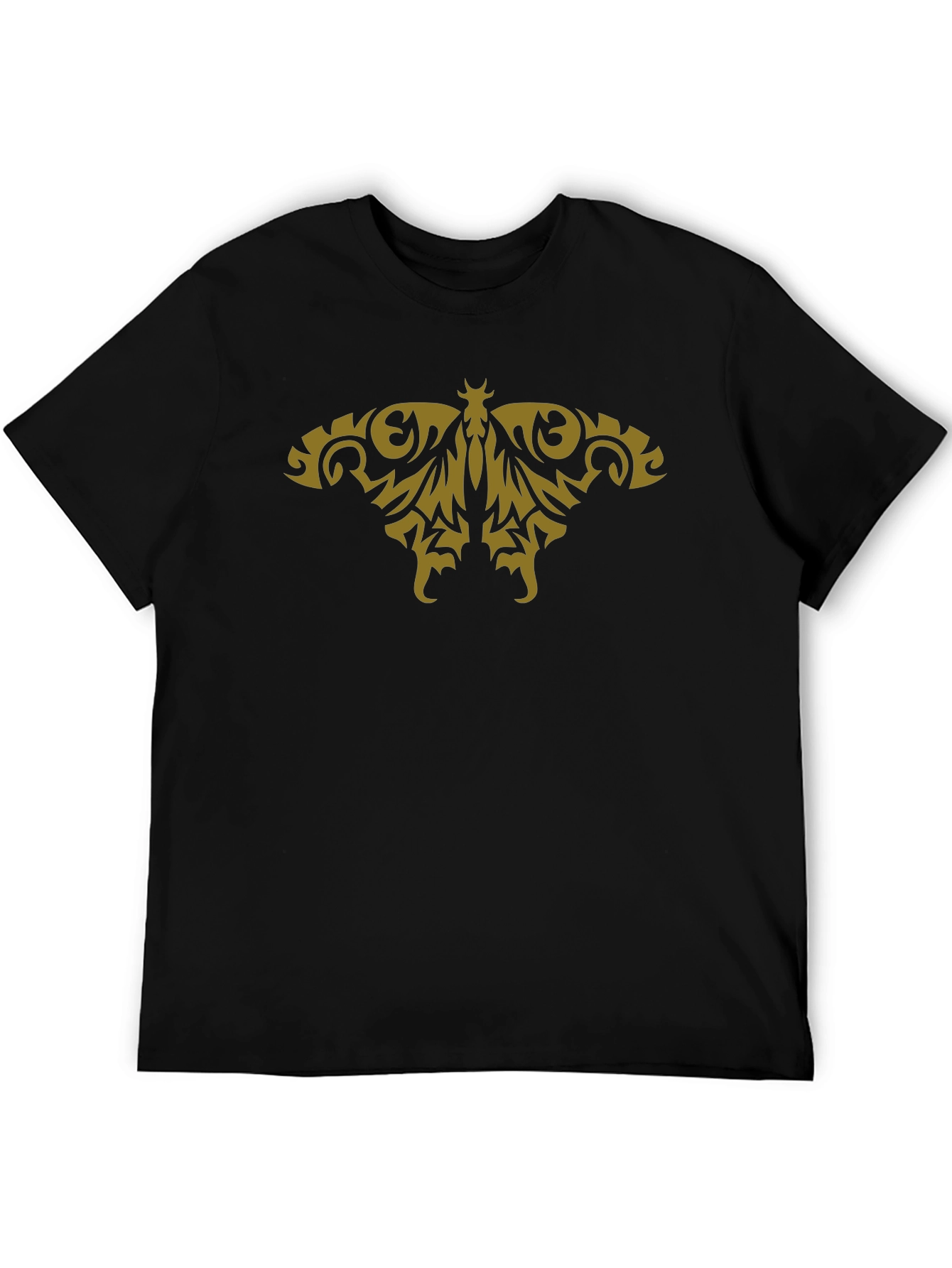 Tribal Butterfly Graphic Black T-Shirt