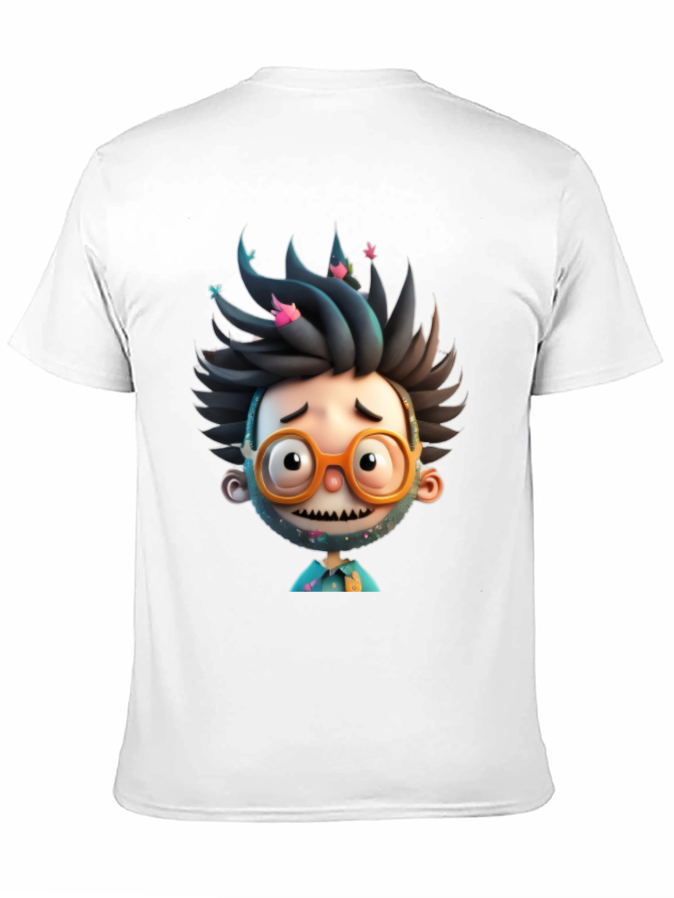 Cartoon Character Graphic Tee - Black