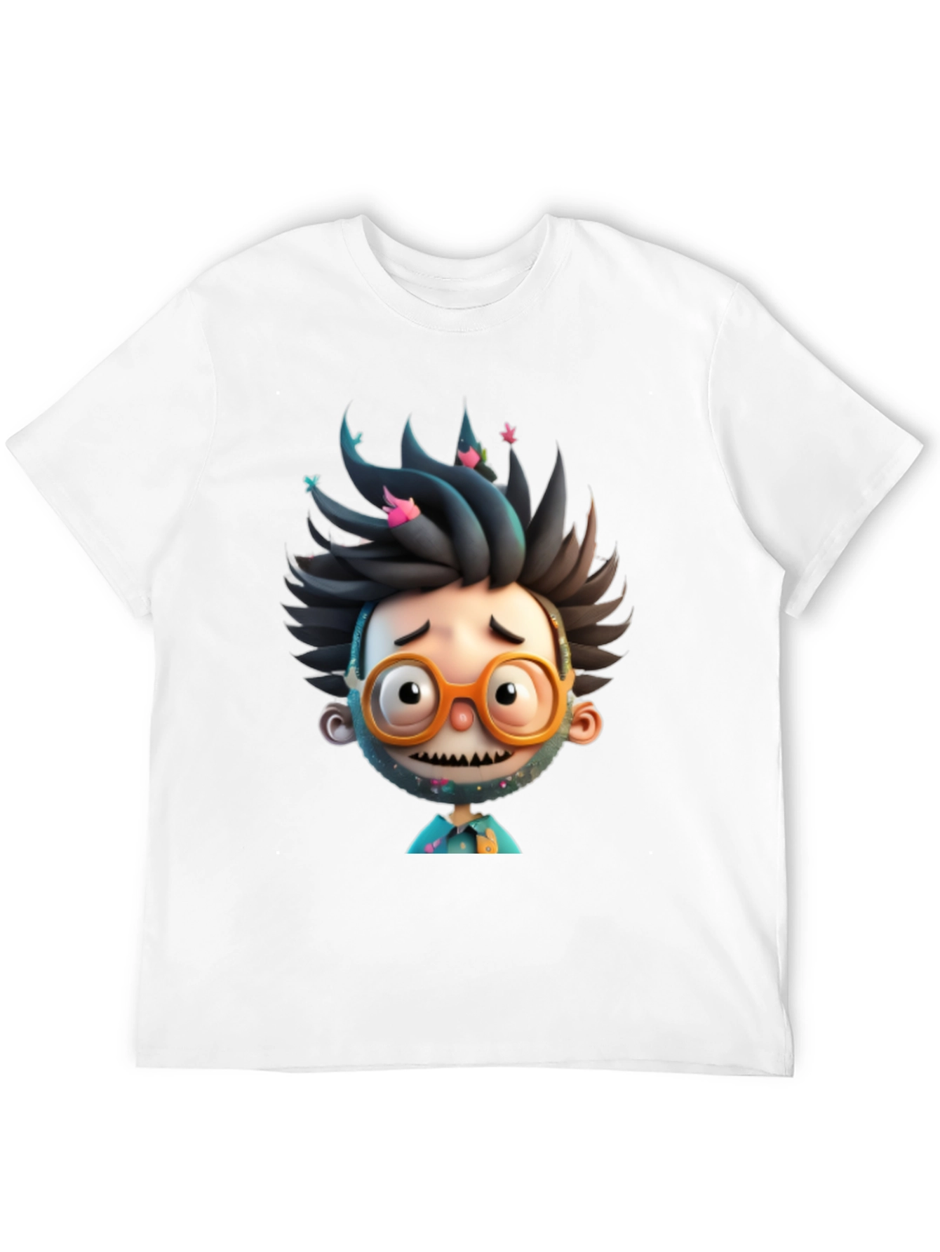 Cartoon Character Graphic Tee - Black