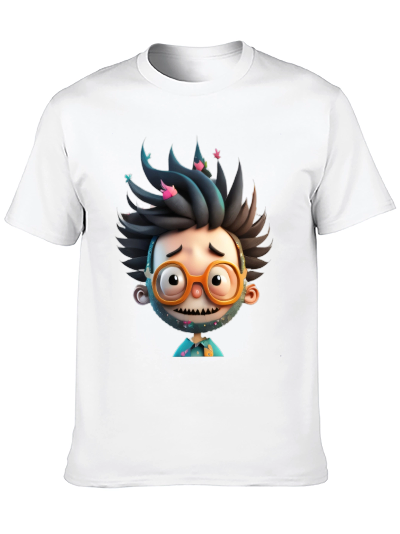 Cartoon Character Graphic Tee - Black
