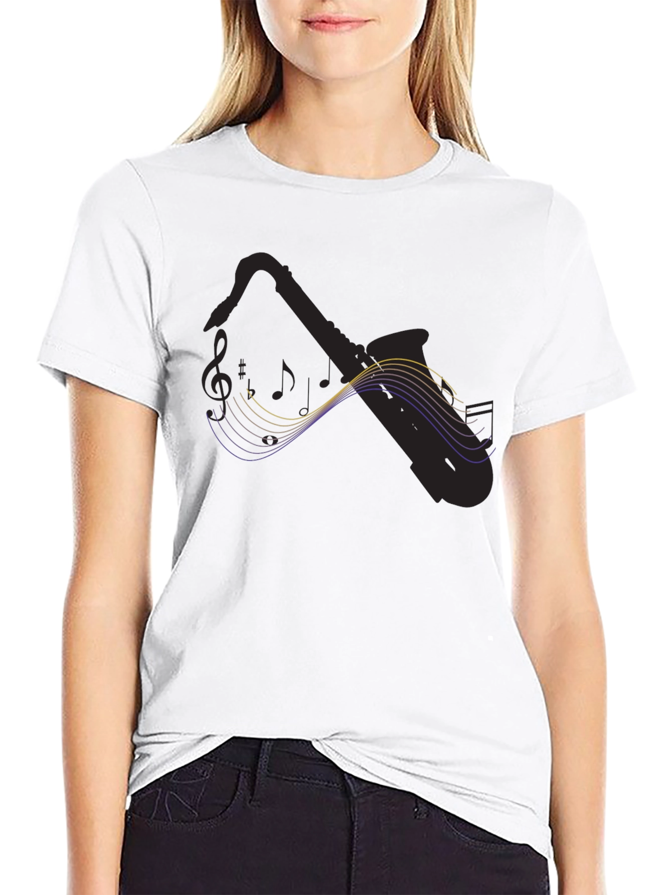 Saxophone Music T-Shirt - Black