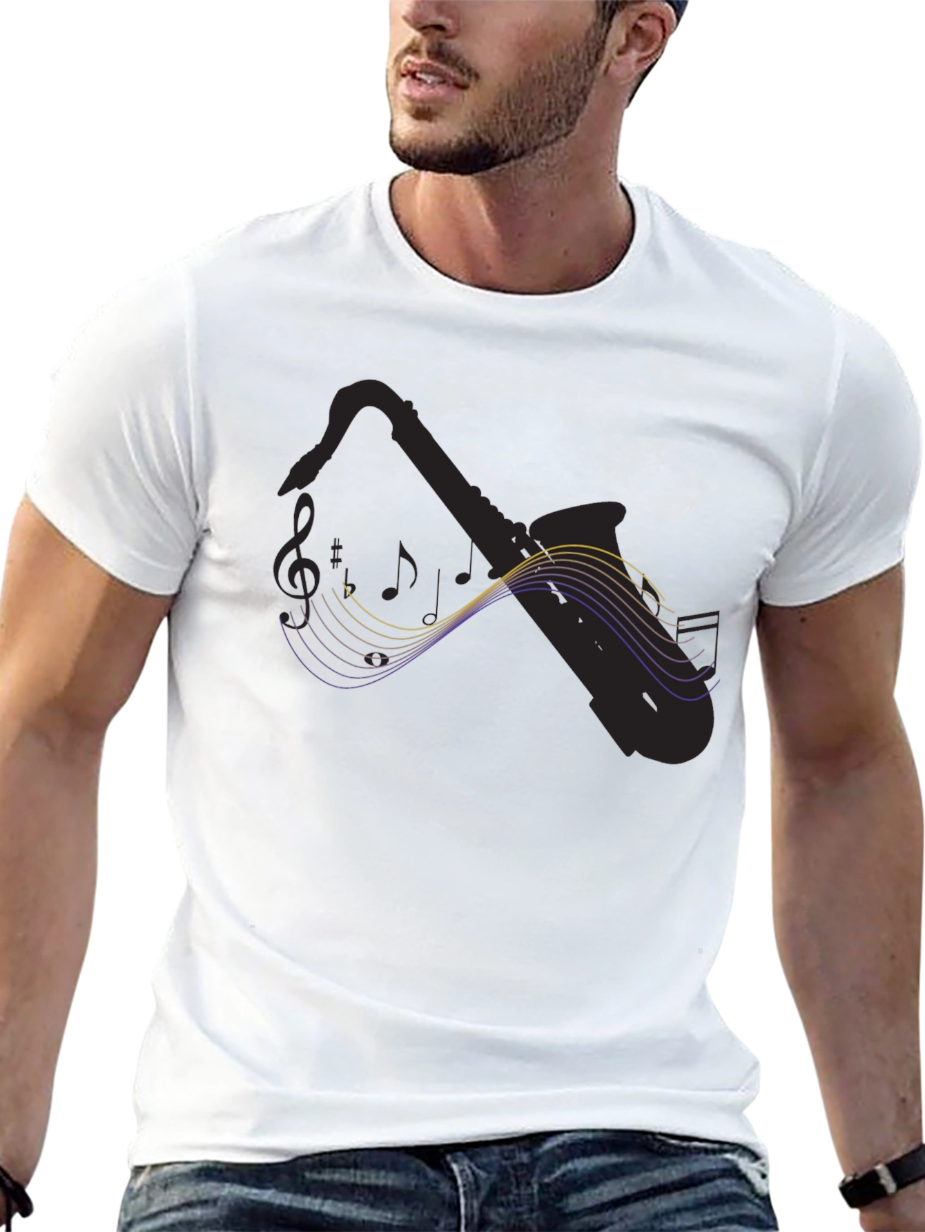 Saxophone Music T-Shirt - Black