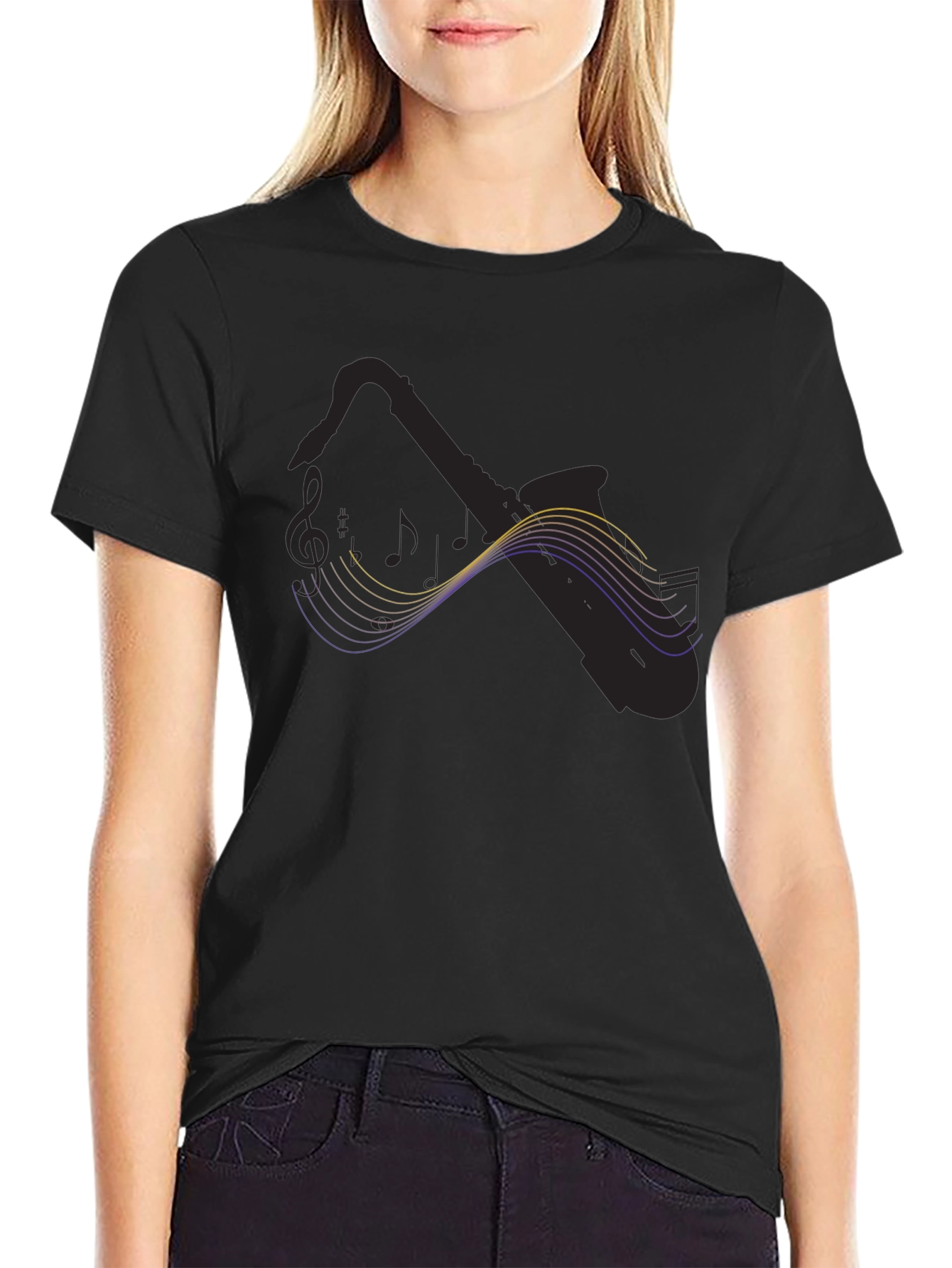 Saxophone Music T-Shirt - Black