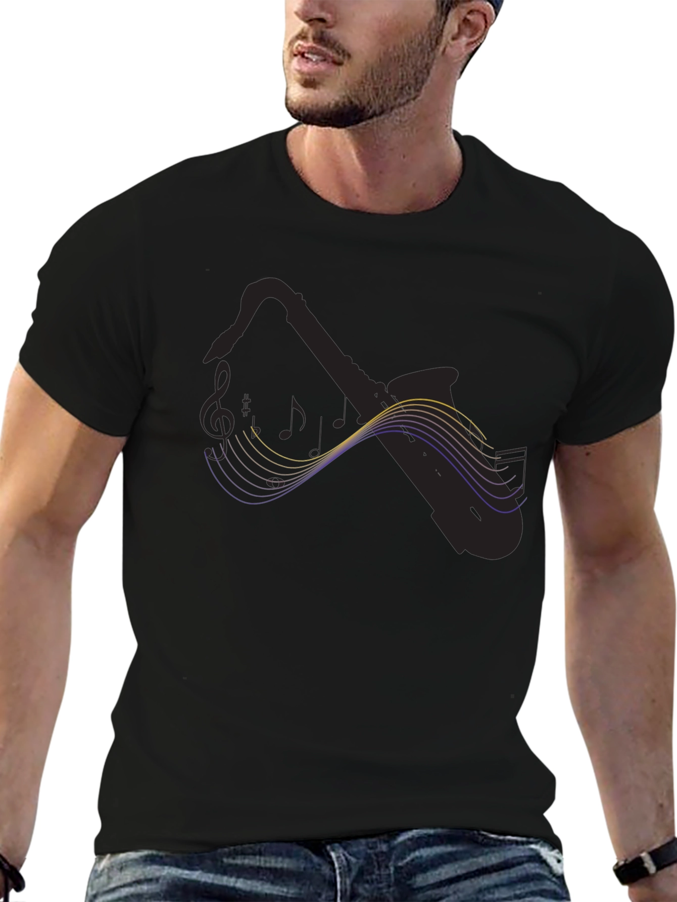 Saxophone Music T-Shirt - Black