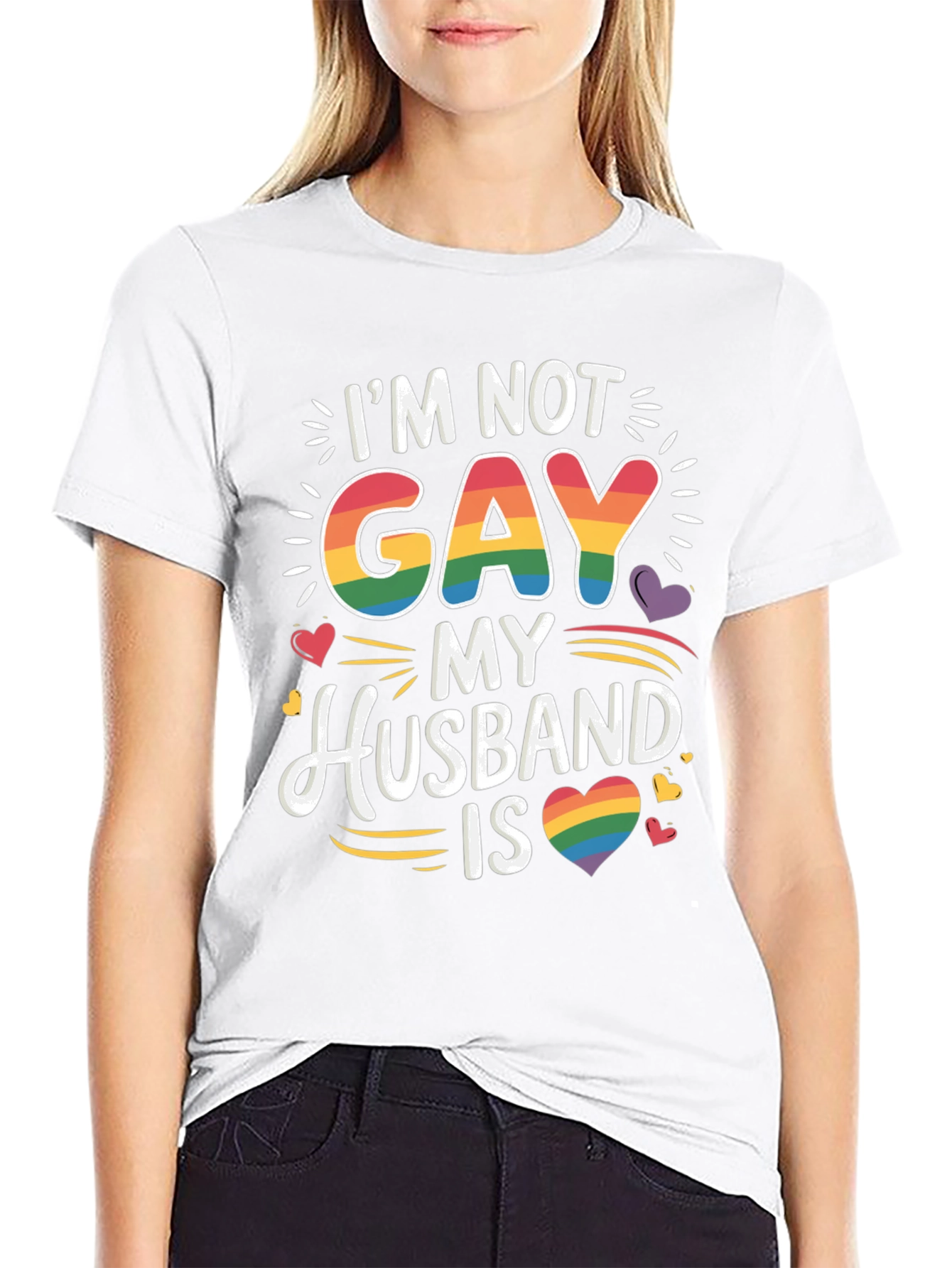 Im Not Gay My Husband Is T-Shirt Pride LGBT