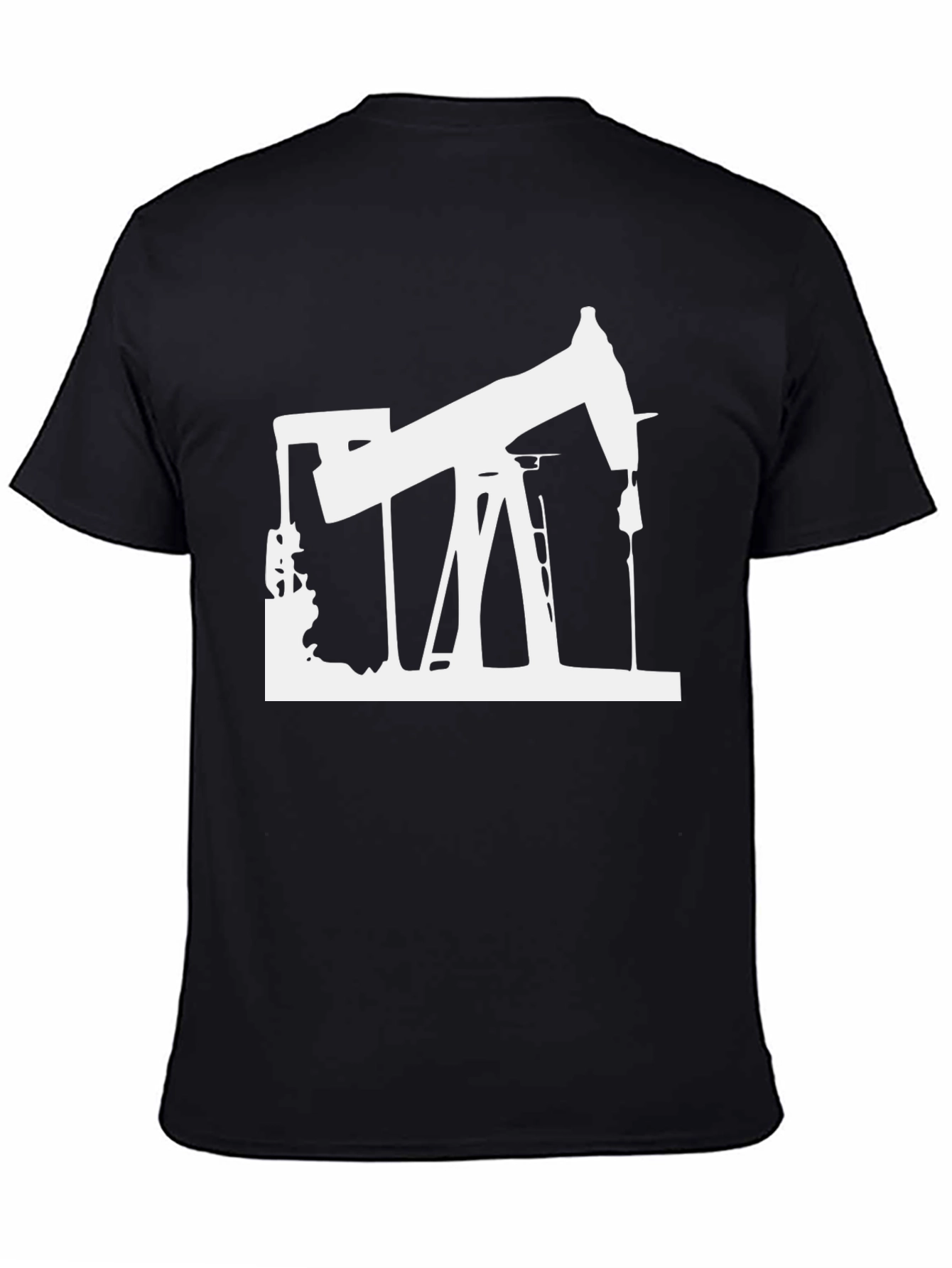 Oil Rig Graphic Tee - Black Cotton T-Shirt