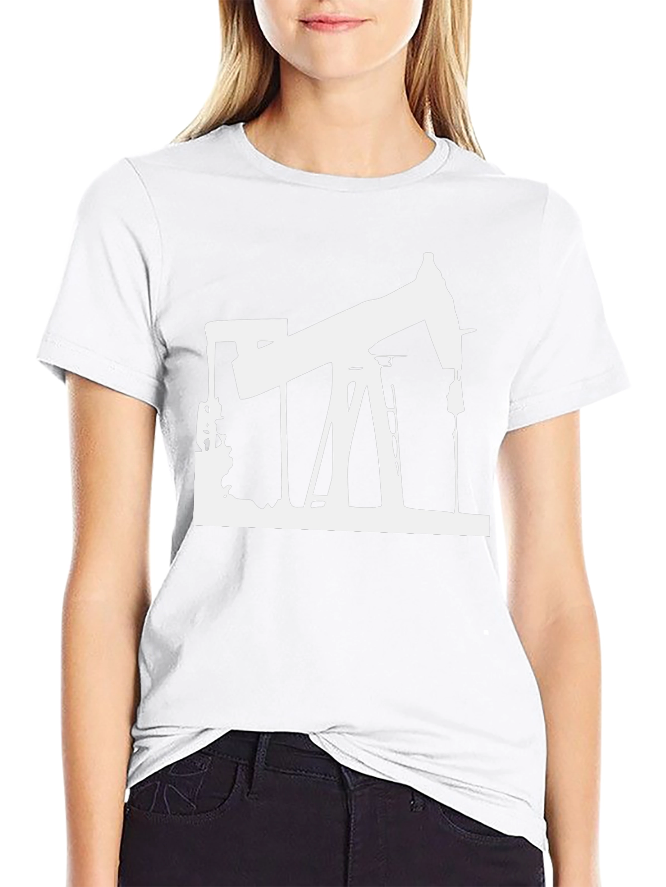 Oil Rig Graphic Tee - Black Cotton T-Shirt
