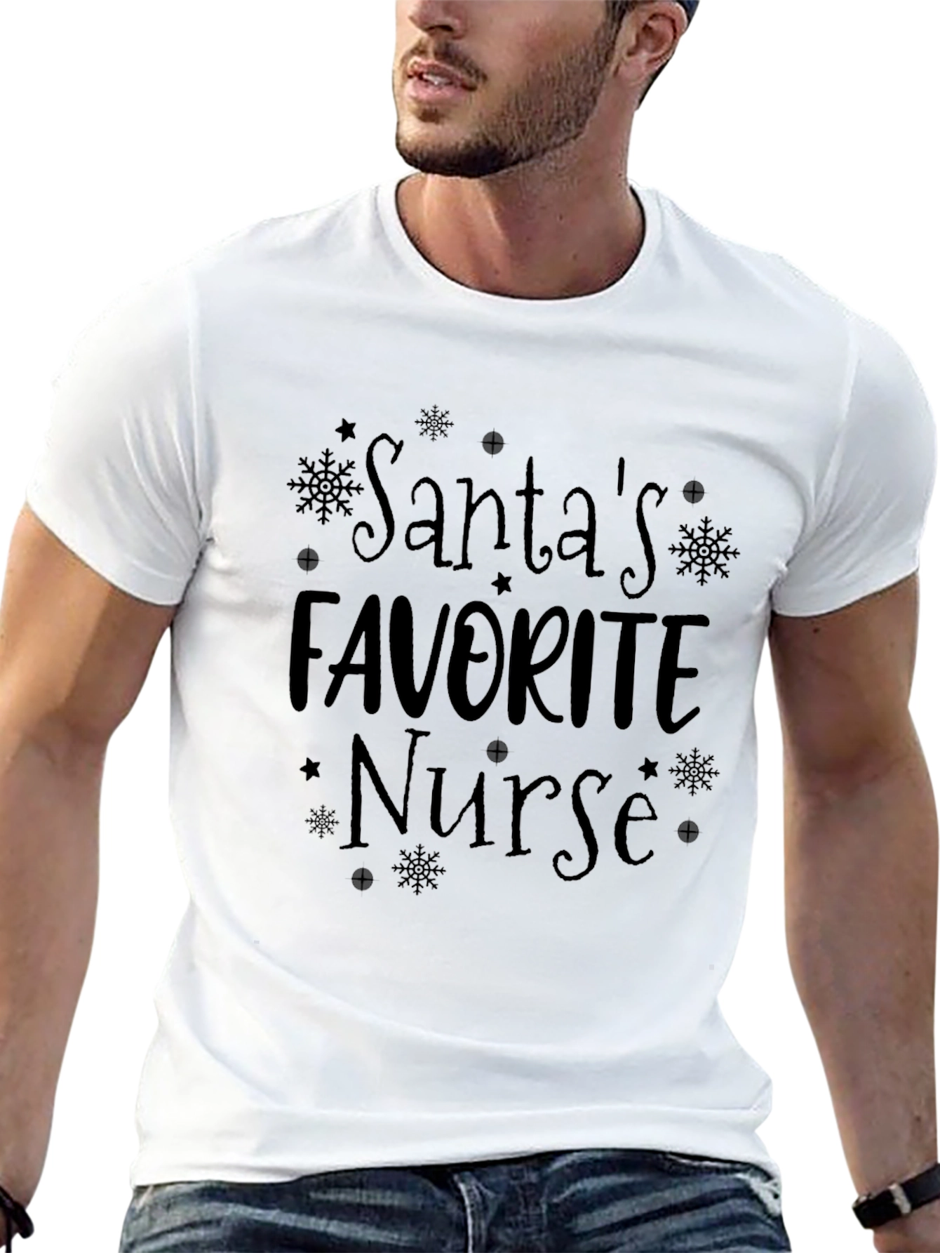 Santas Favorite Nurse T-Shirt Holiday Tee