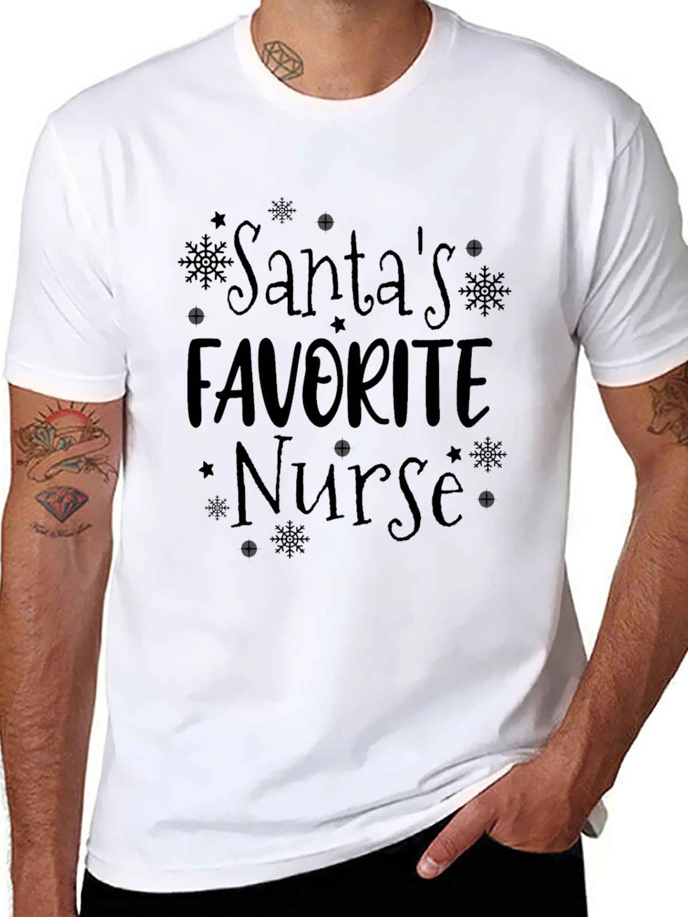 Santas Favorite Nurse T-Shirt Holiday Tee