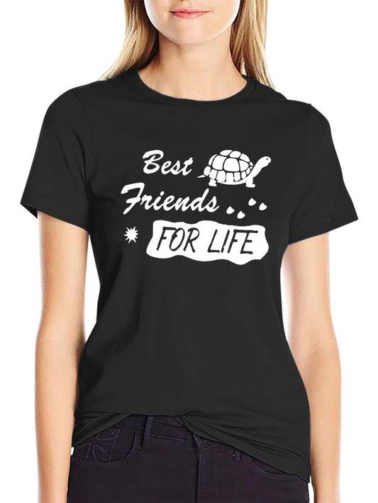 Best Friends for Life Turtle Graphic Tee - Black