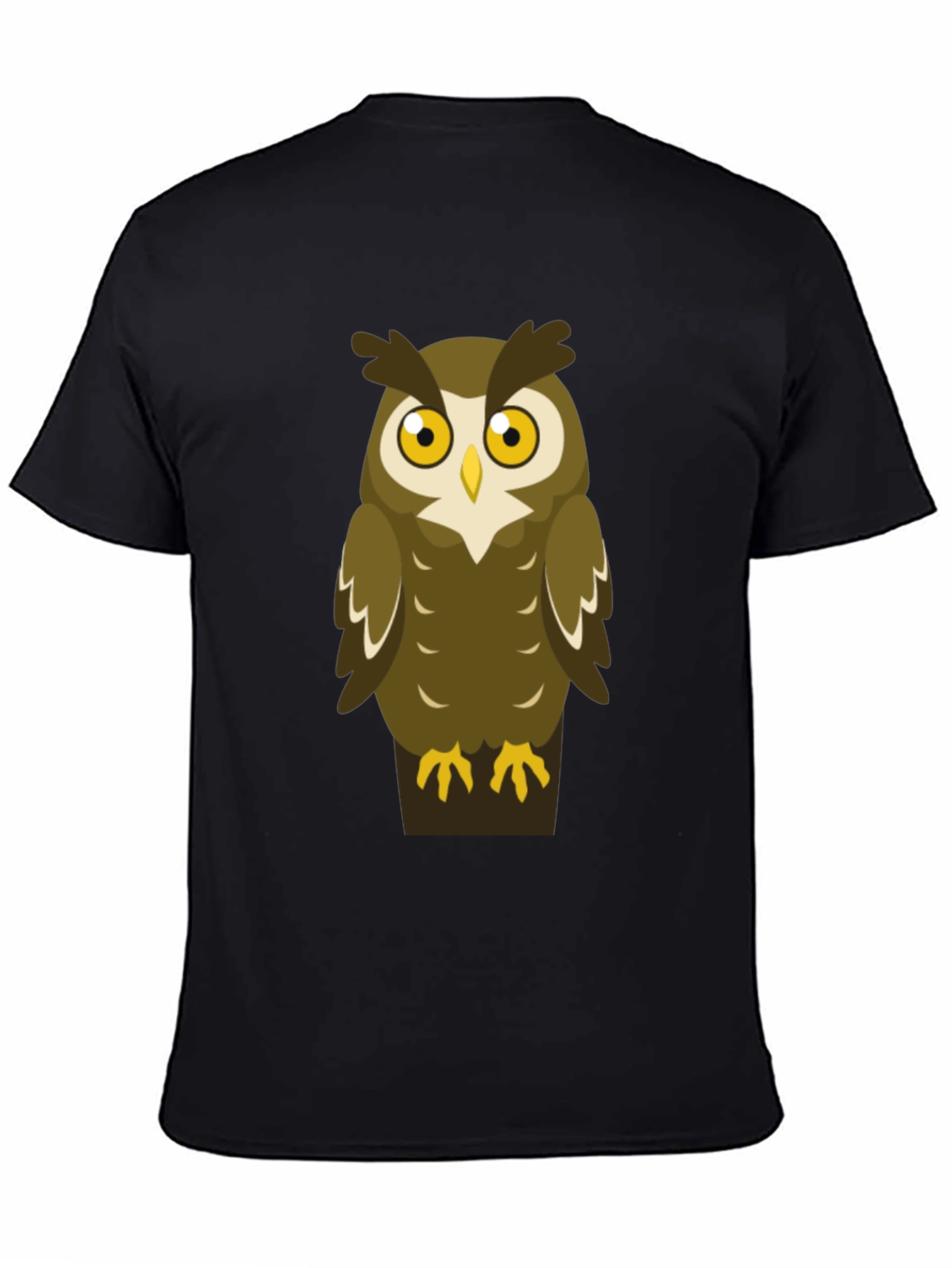 Owl Graphic Print Mens Black T-Shirt