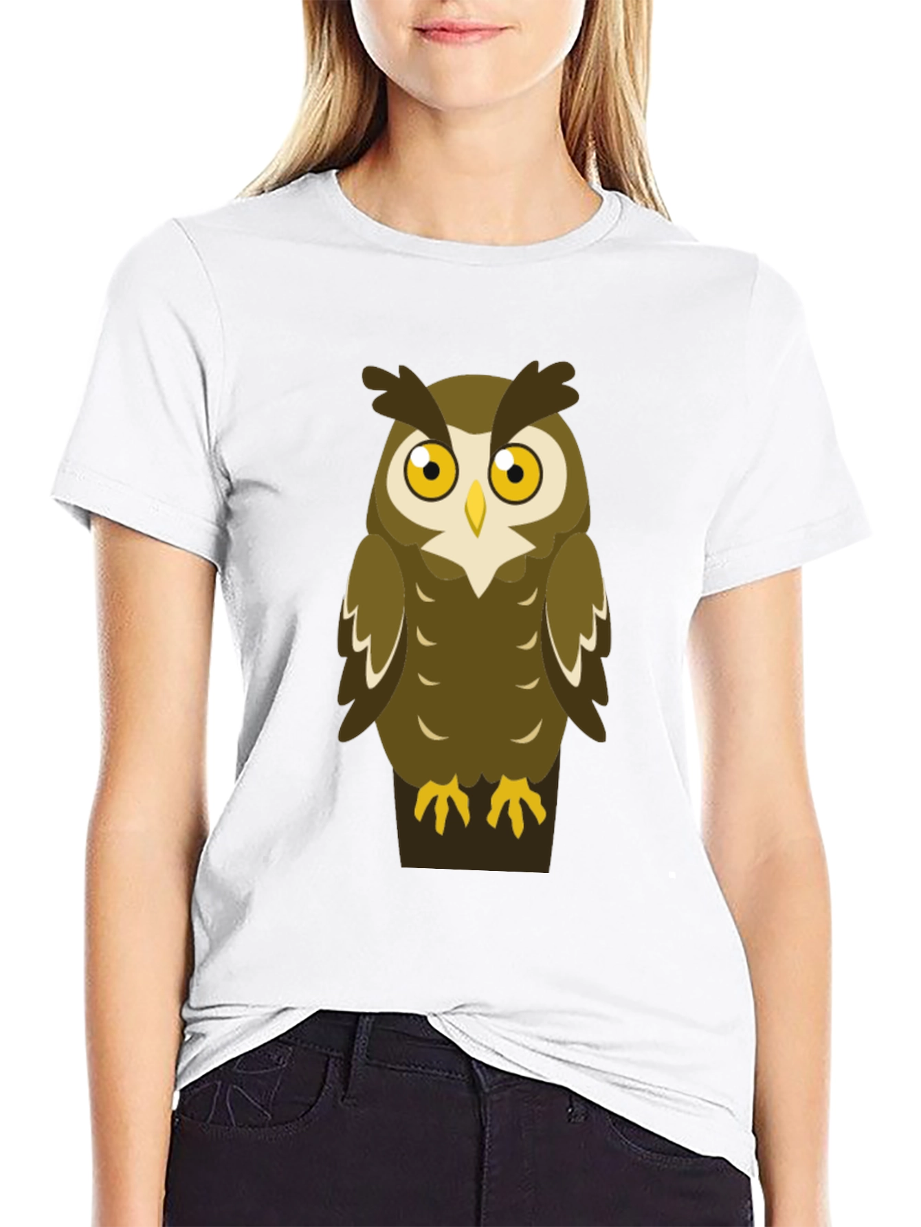 Owl Graphic Print Mens Black T-Shirt